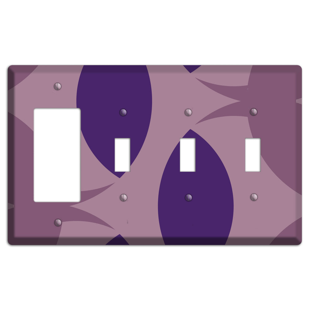 Purple Abstract Rocker / 3 Toggle Wallplate