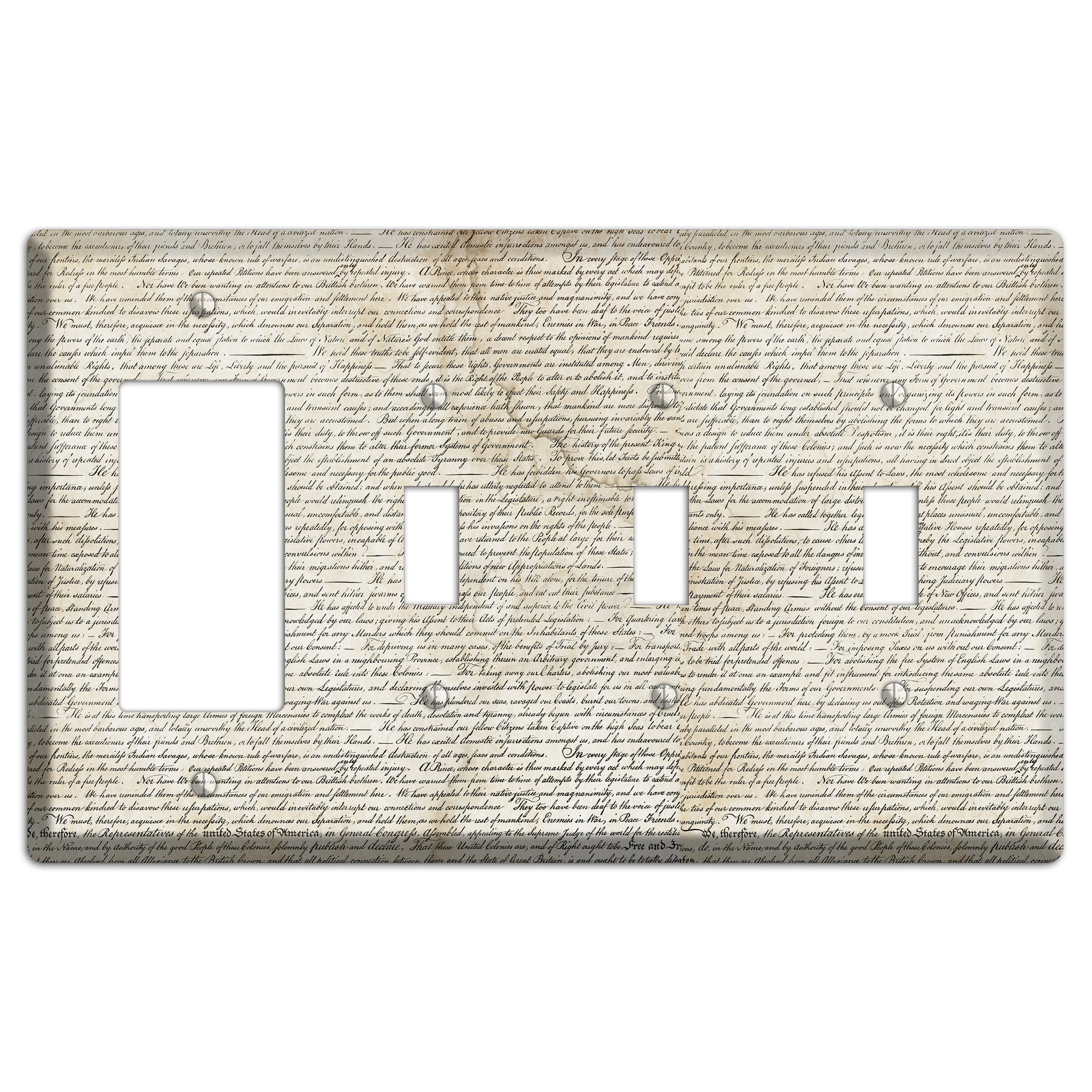 Stained Script Rocker / 3 Toggle Wallplate