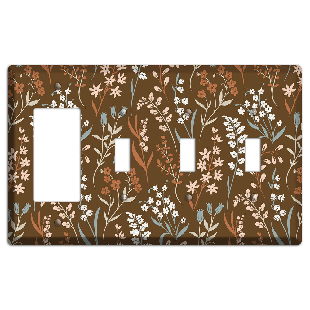 Fall Floral 1 Rocker / 3 Toggle Wallplate