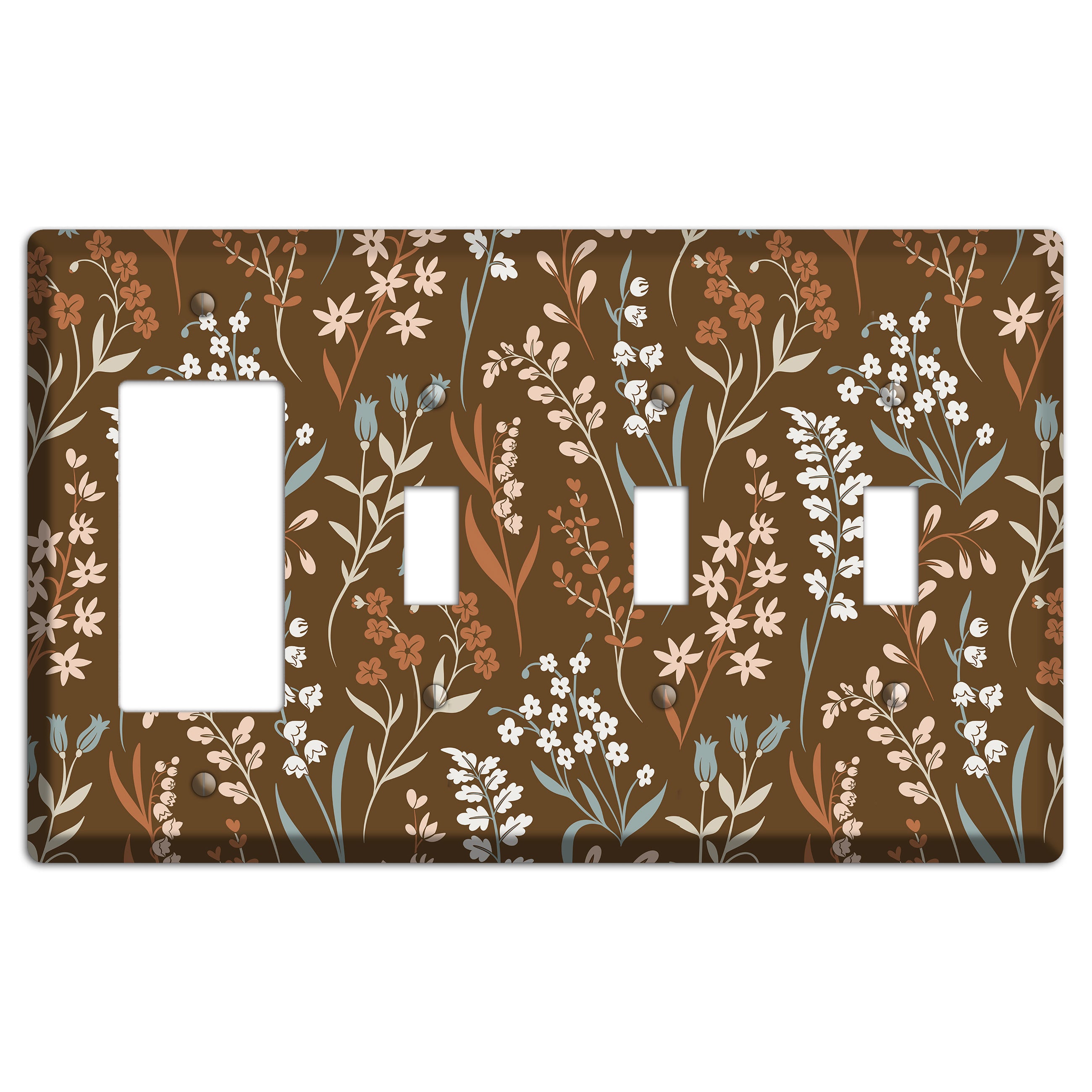 Fall Floral 1 Rocker / 3 Toggle Wallplate