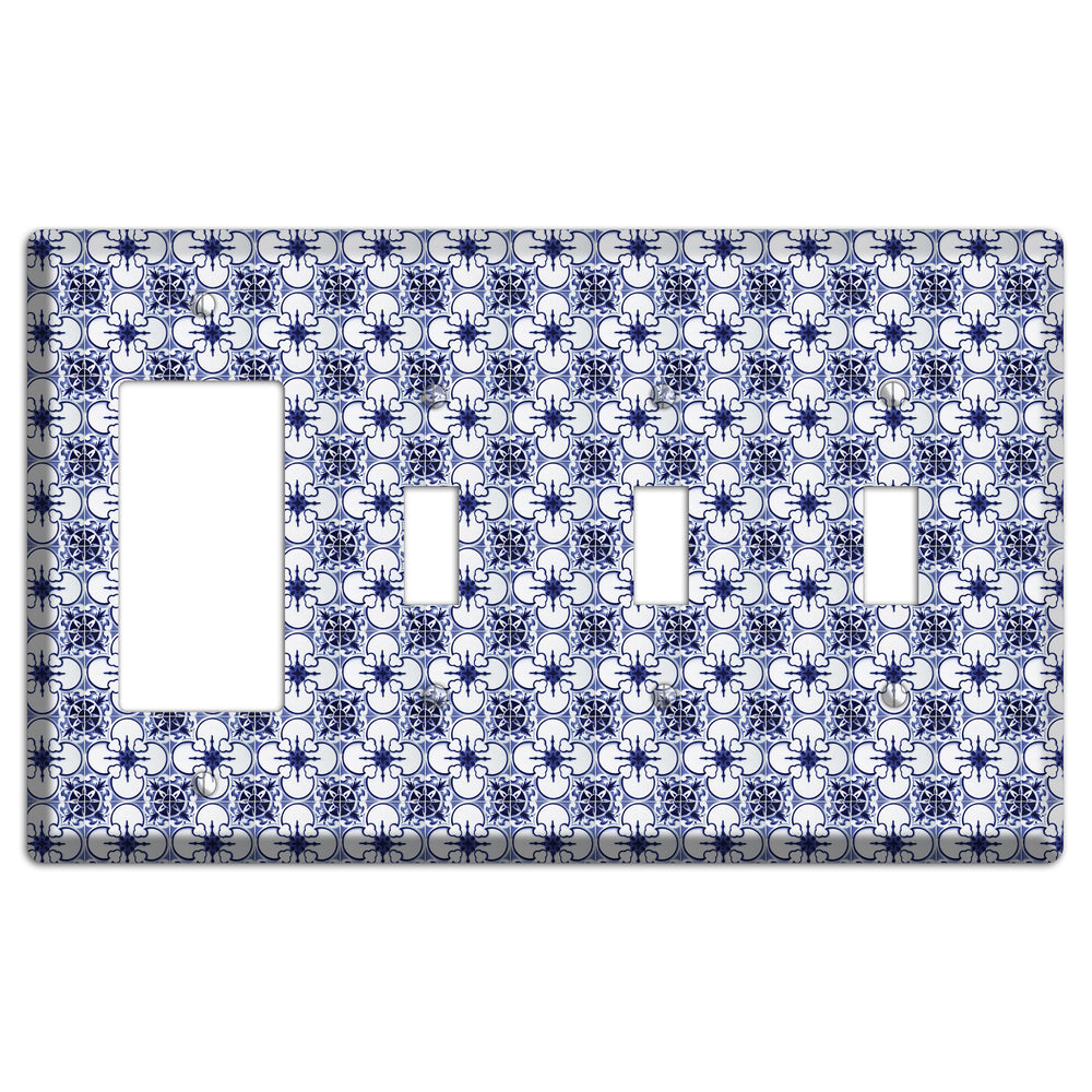 Tavira Tiles 9 Rocker / 3 Toggle Wallplate