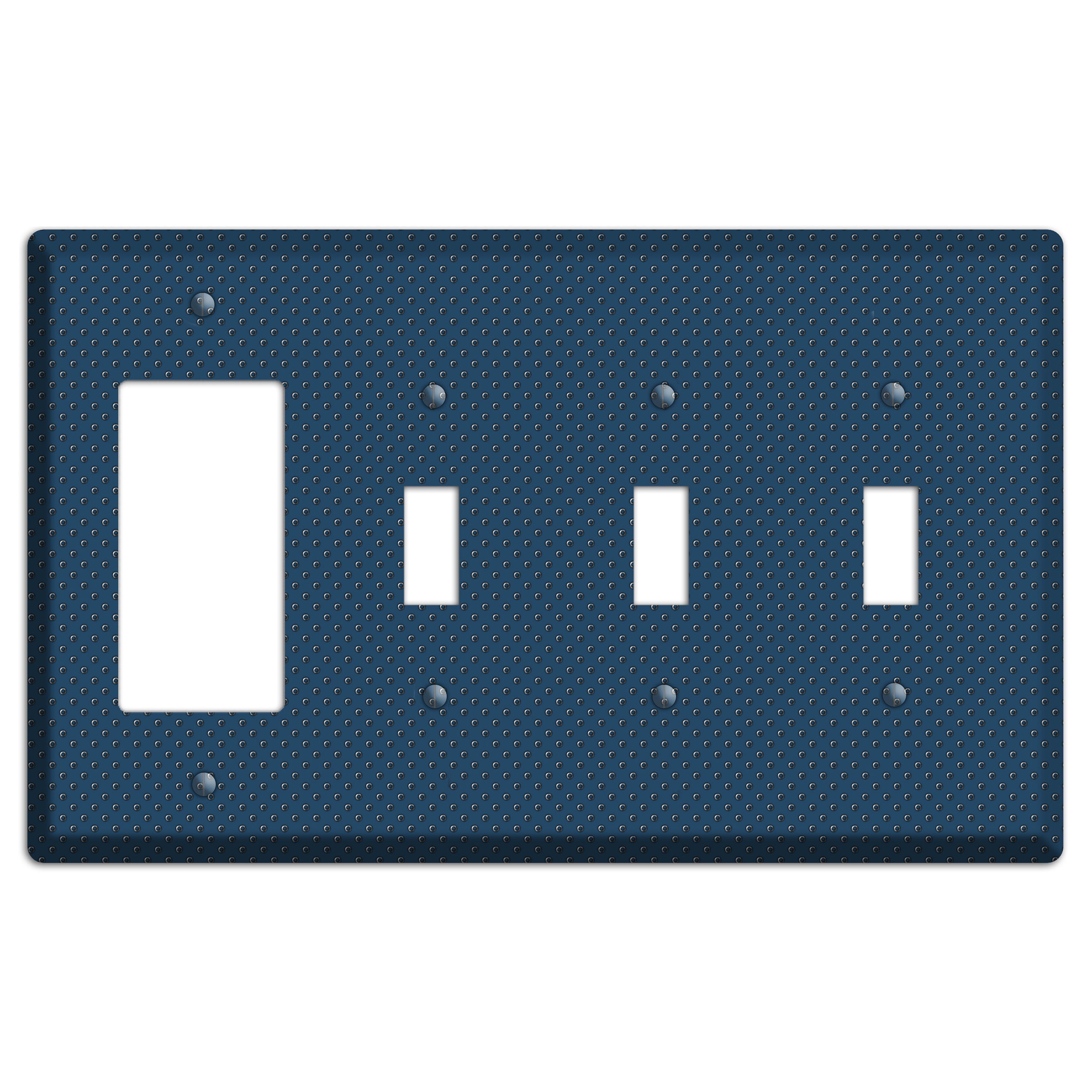 Blue Small Dots Rocker / 3 Toggle Wallplate