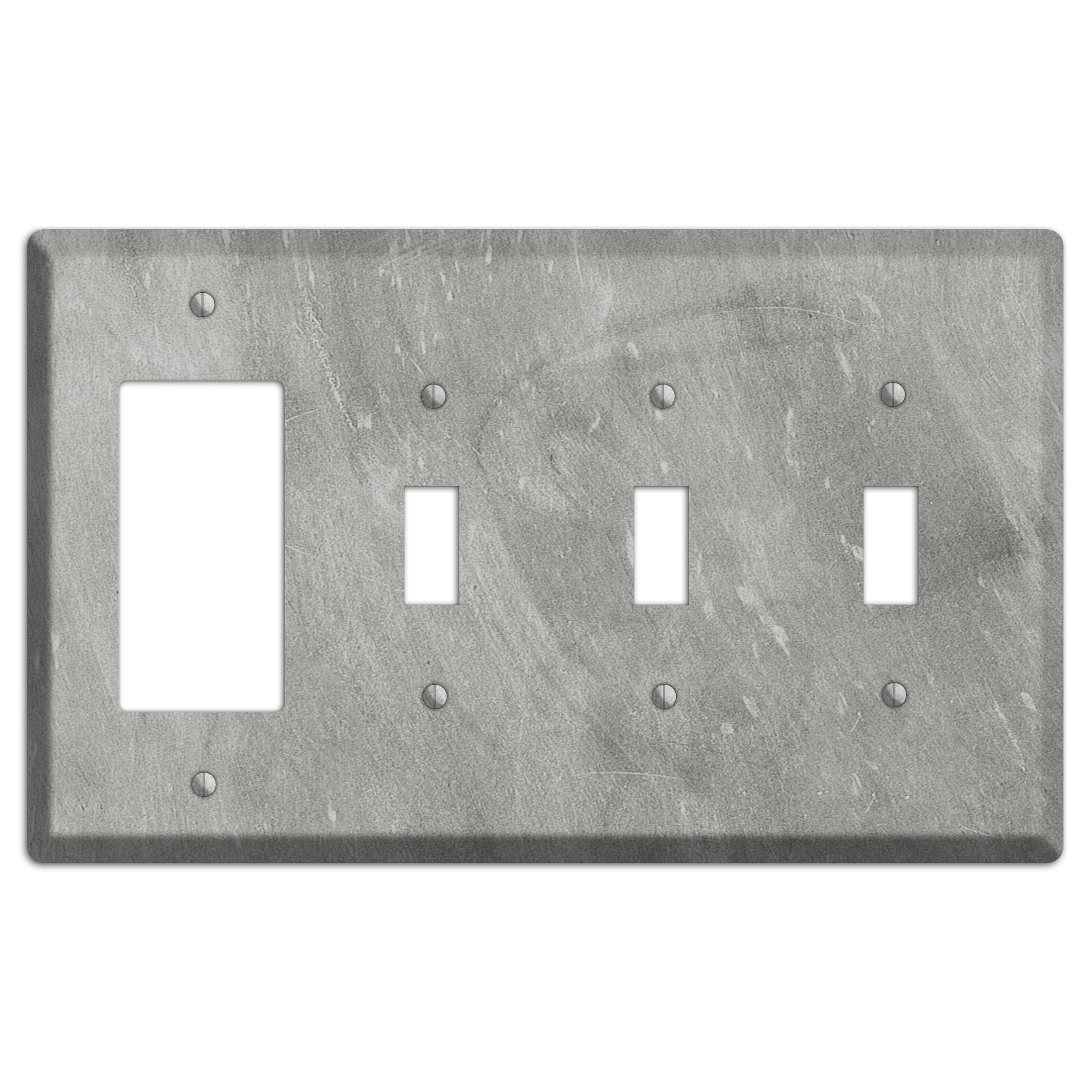 Chalk Grey Rocker / 3 Toggle Wallplate
