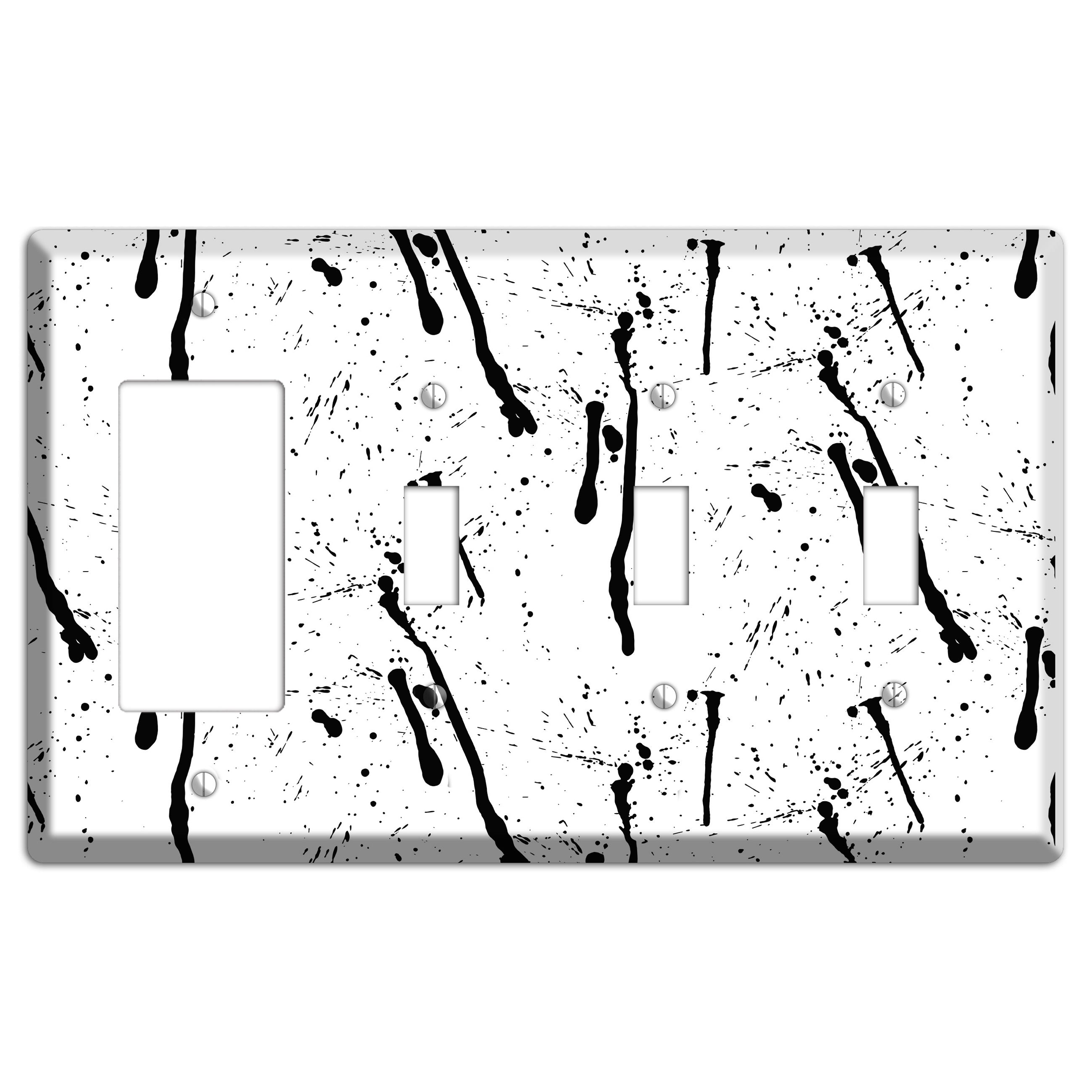 Ink Drips 4 Rocker / 3 Toggle Wallplate