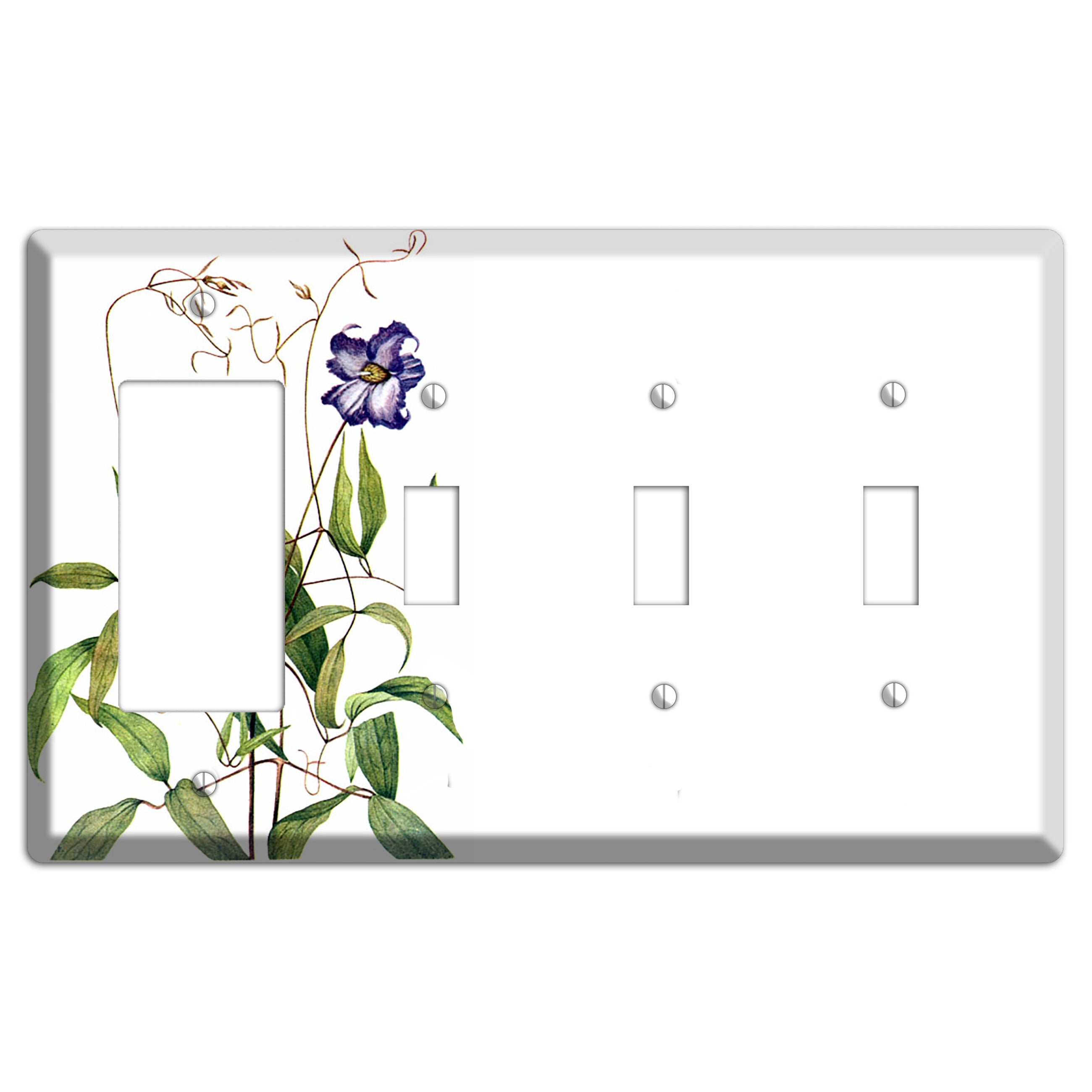 Clematis Crispa Rocker / 3 Toggle Wallplate