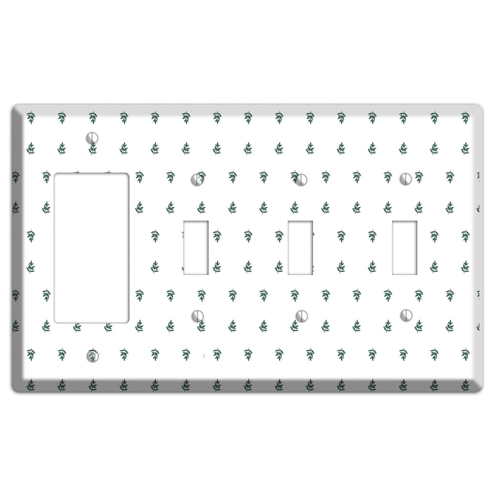 Leaves Style Y Rocker / 3 Toggle Wallplate