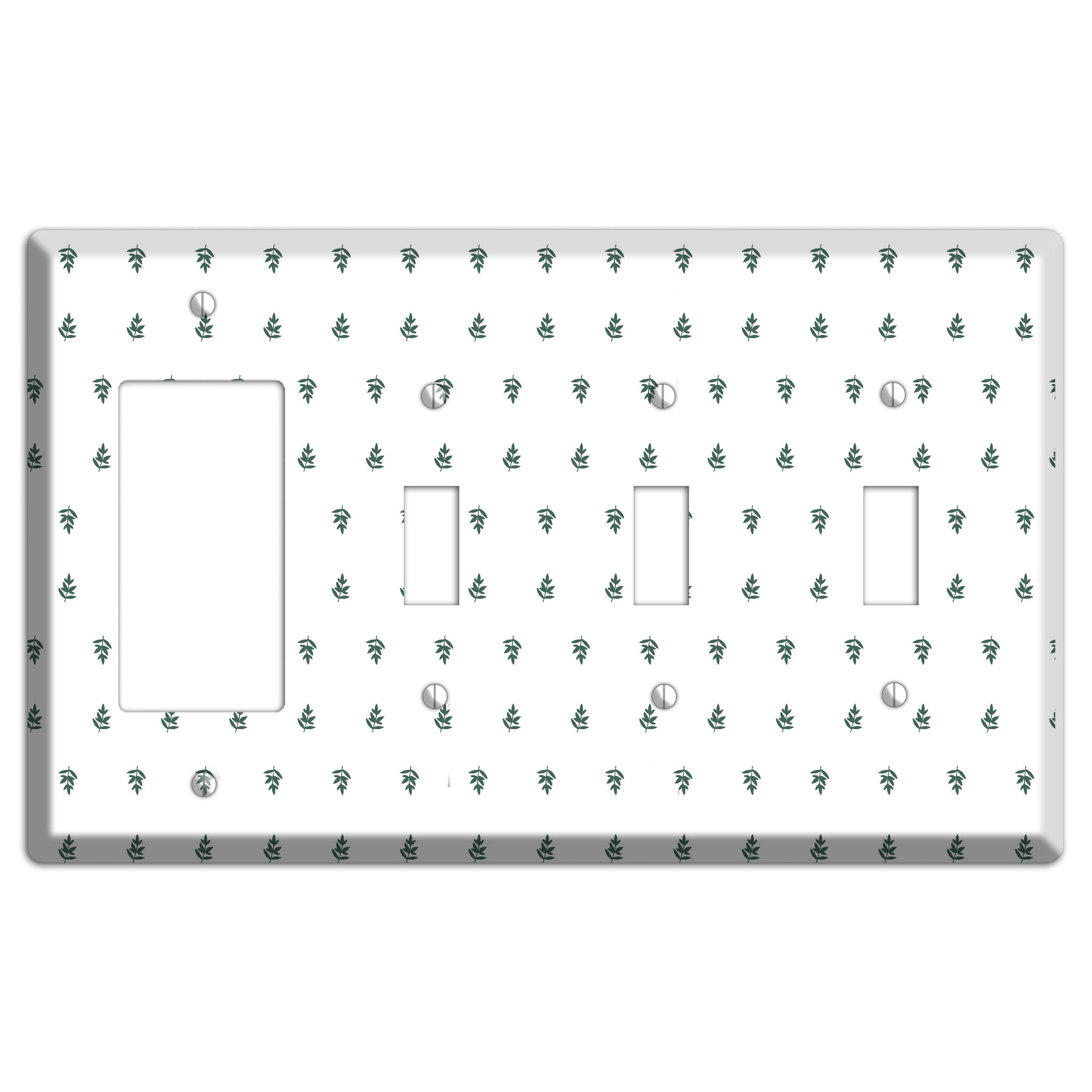 Leaves Style Y Rocker / 3 Toggle Wallplate