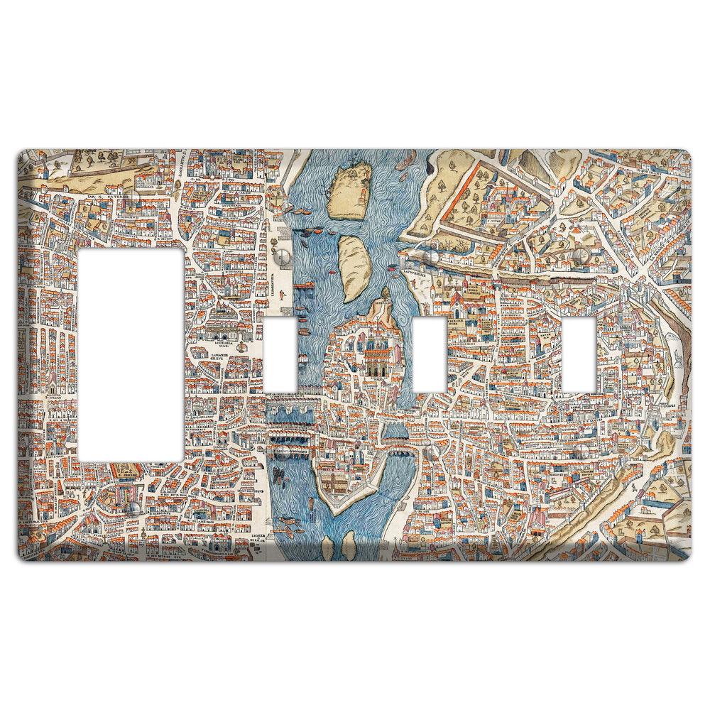 Aerial View Rocker / 3 Toggle Wallplate
