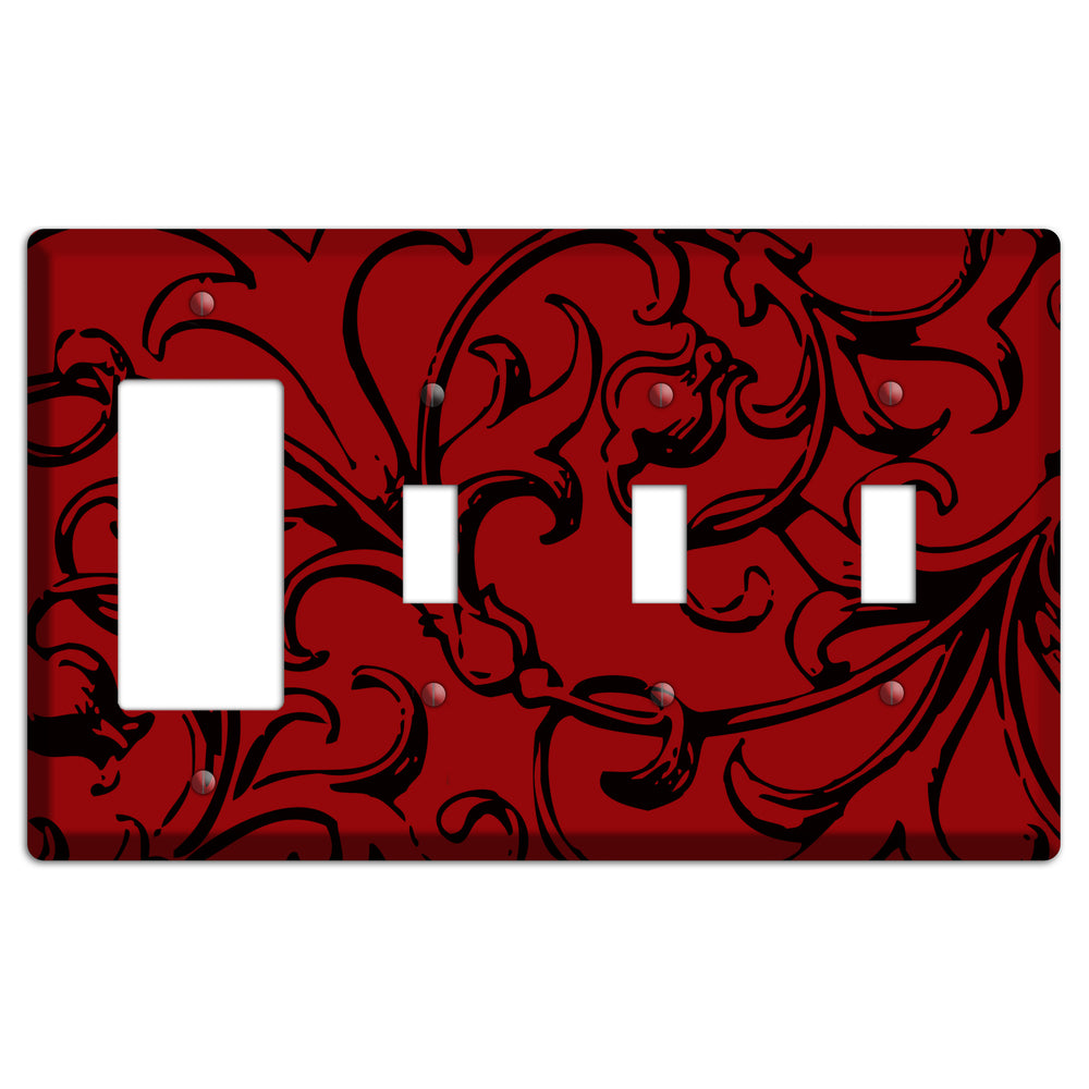 Victorian Red Rocker / 3 Toggle Wallplate