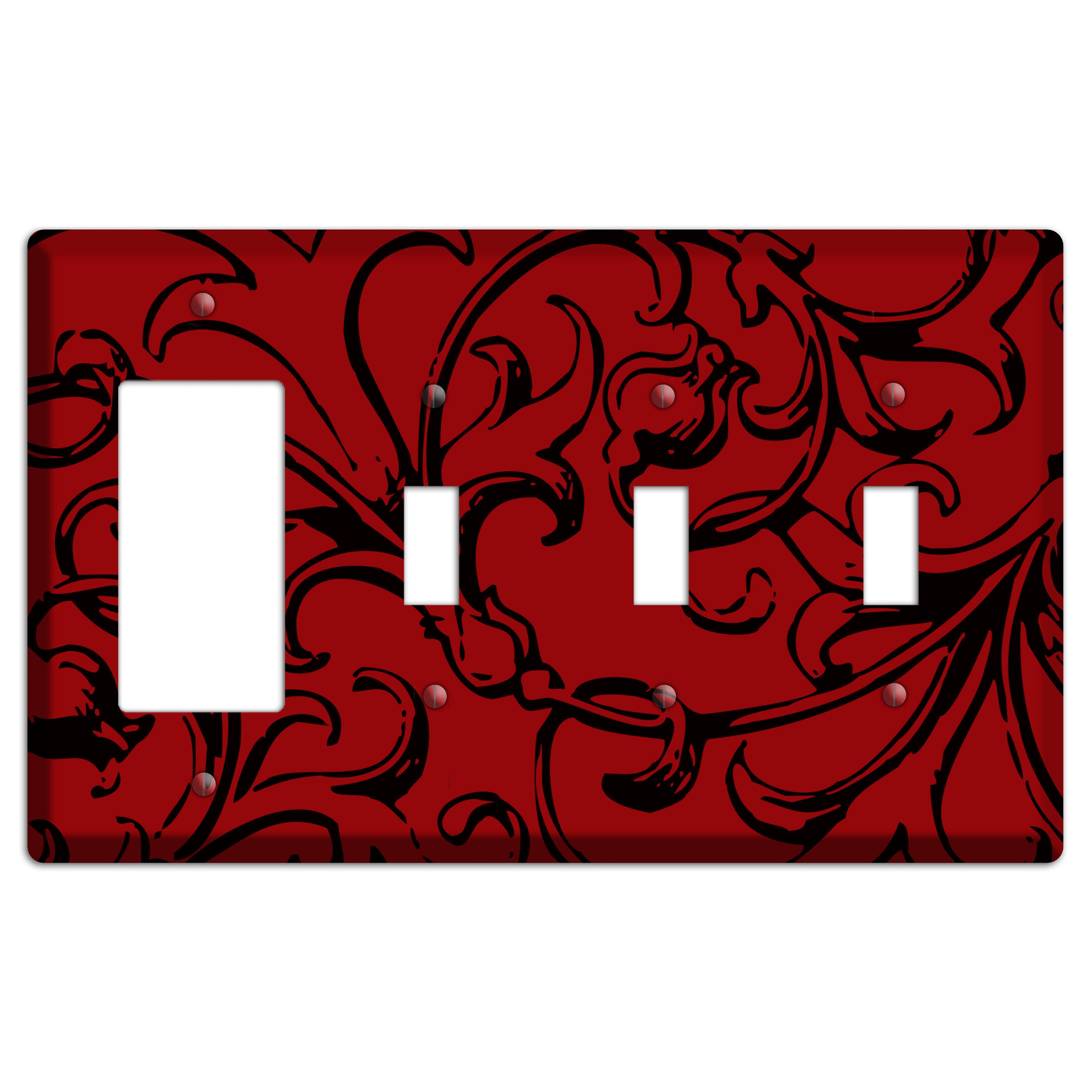 Victorian Red Rocker / 3 Toggle Wallplate