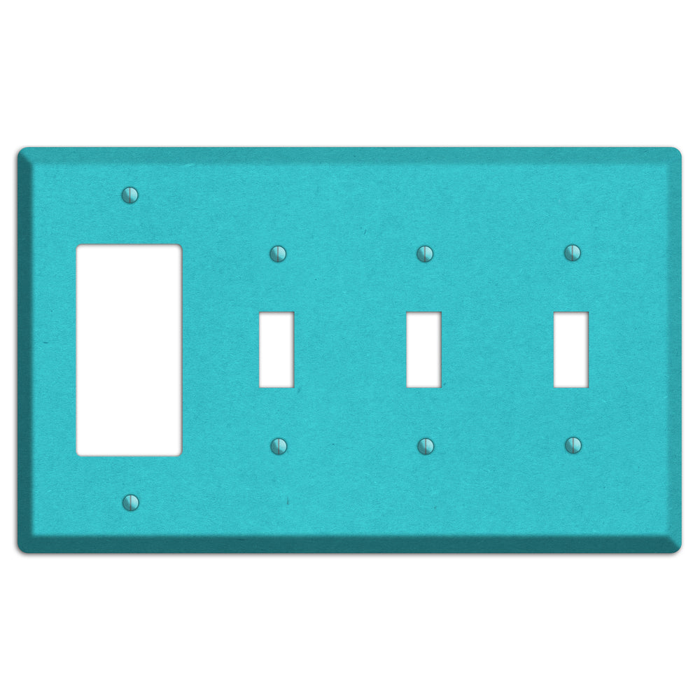 Medium Turquoise Kraft Rocker / 3 Toggle Wallplate