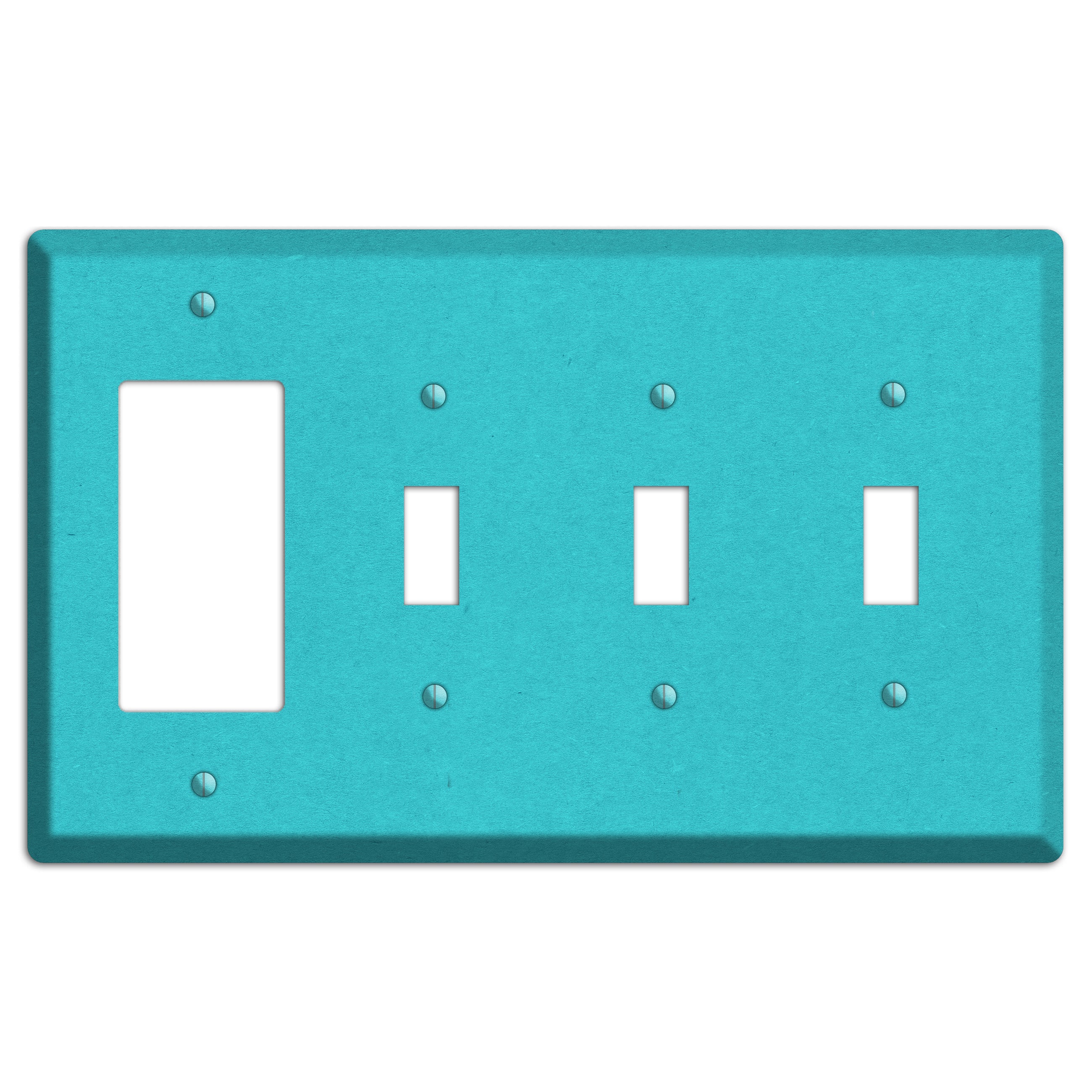 Medium Turquoise Kraft Rocker / 3 Toggle Wallplate