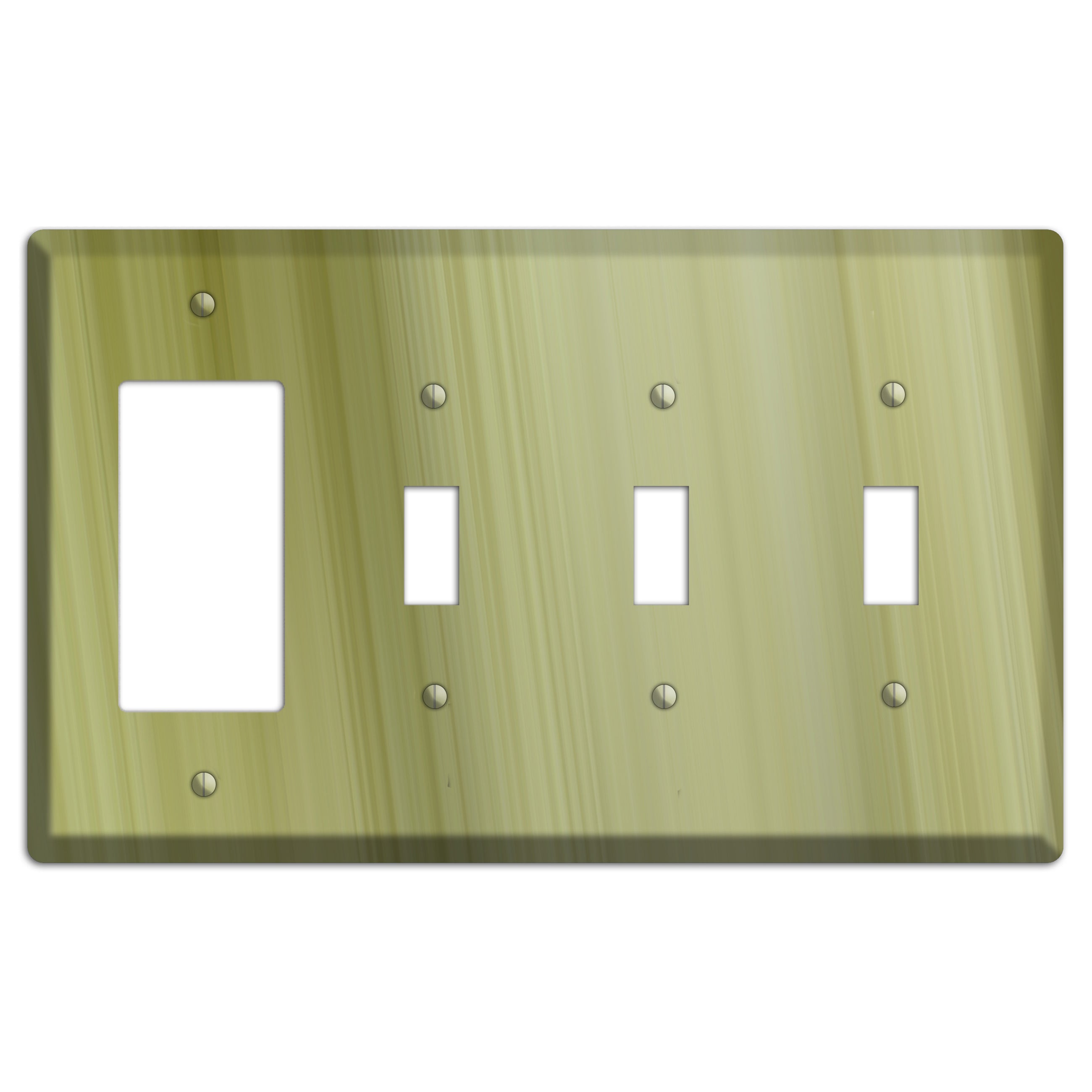 Olive Ray of Light Rocker / 3 Toggle Wallplate