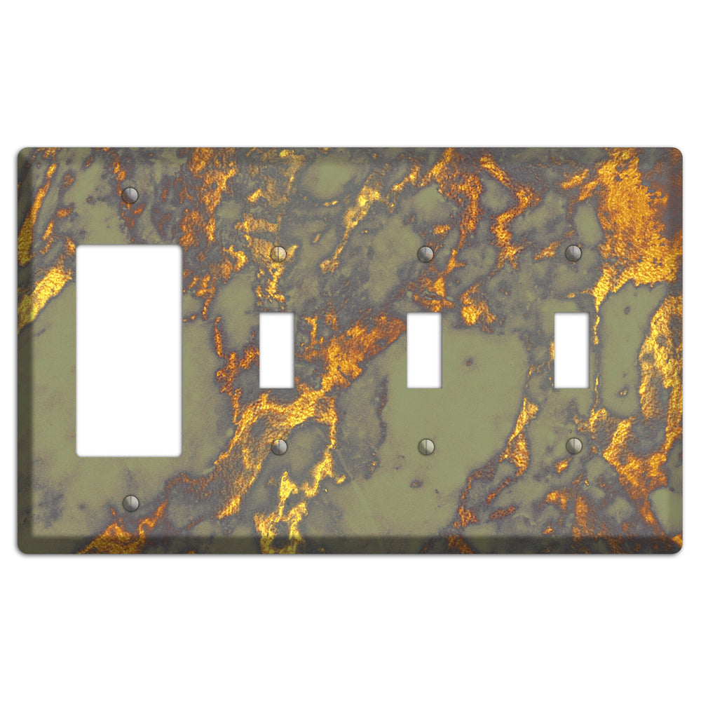 Gurkha Marble Rocker / 3 Toggle Wallplate