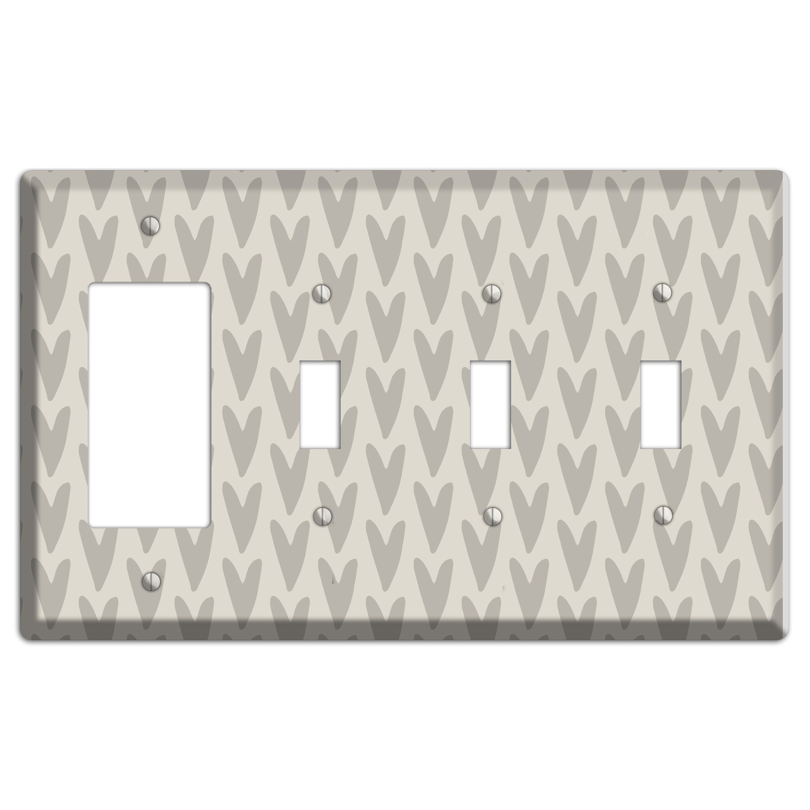 Simple Scandanavian Style I Rocker / 3 Toggle Wallplate