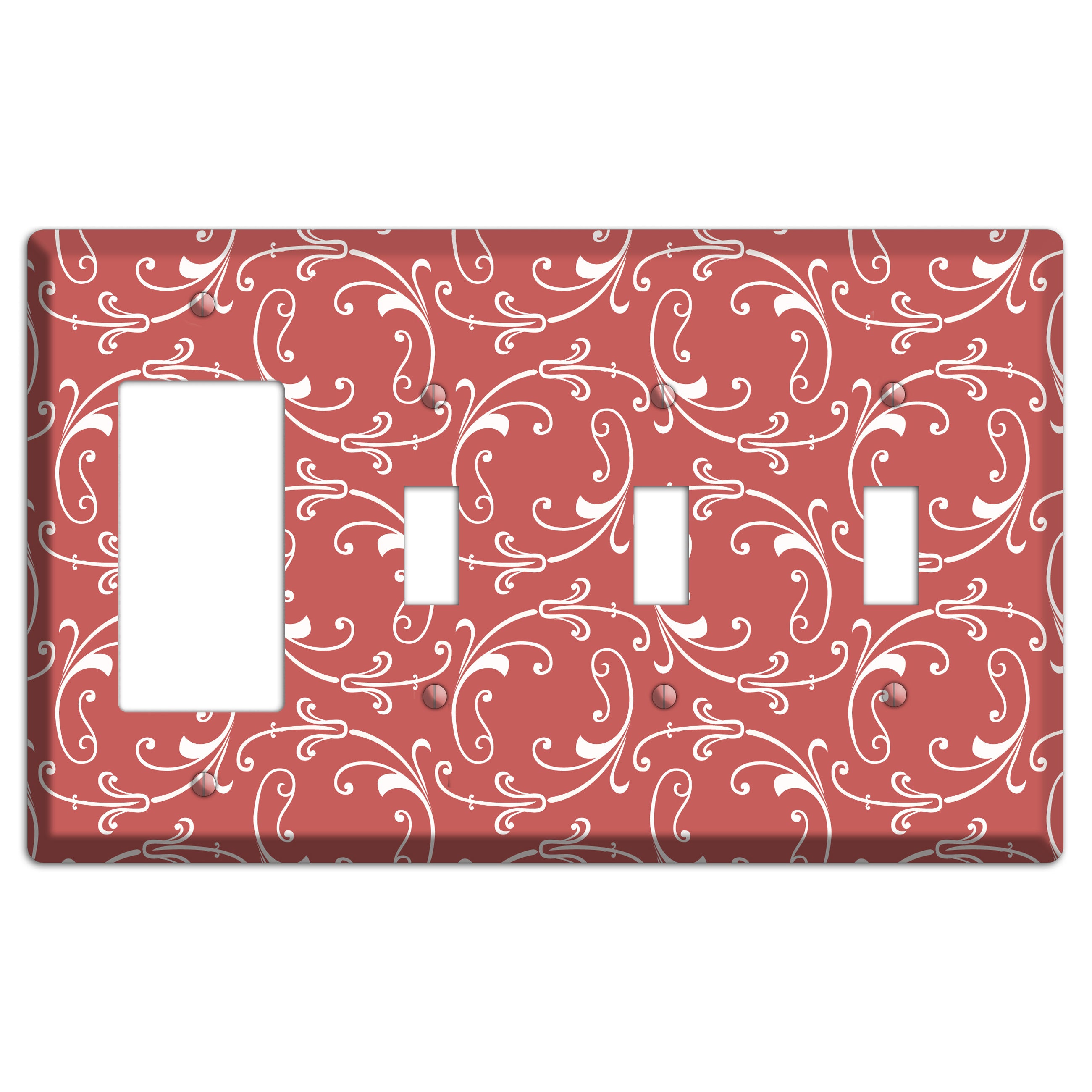 Brick Victorian Sprig Rocker / 3 Toggle Wallplate