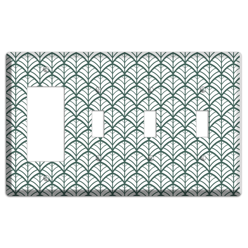 Leaves Style U Rocker / 3 Toggle Wallplate