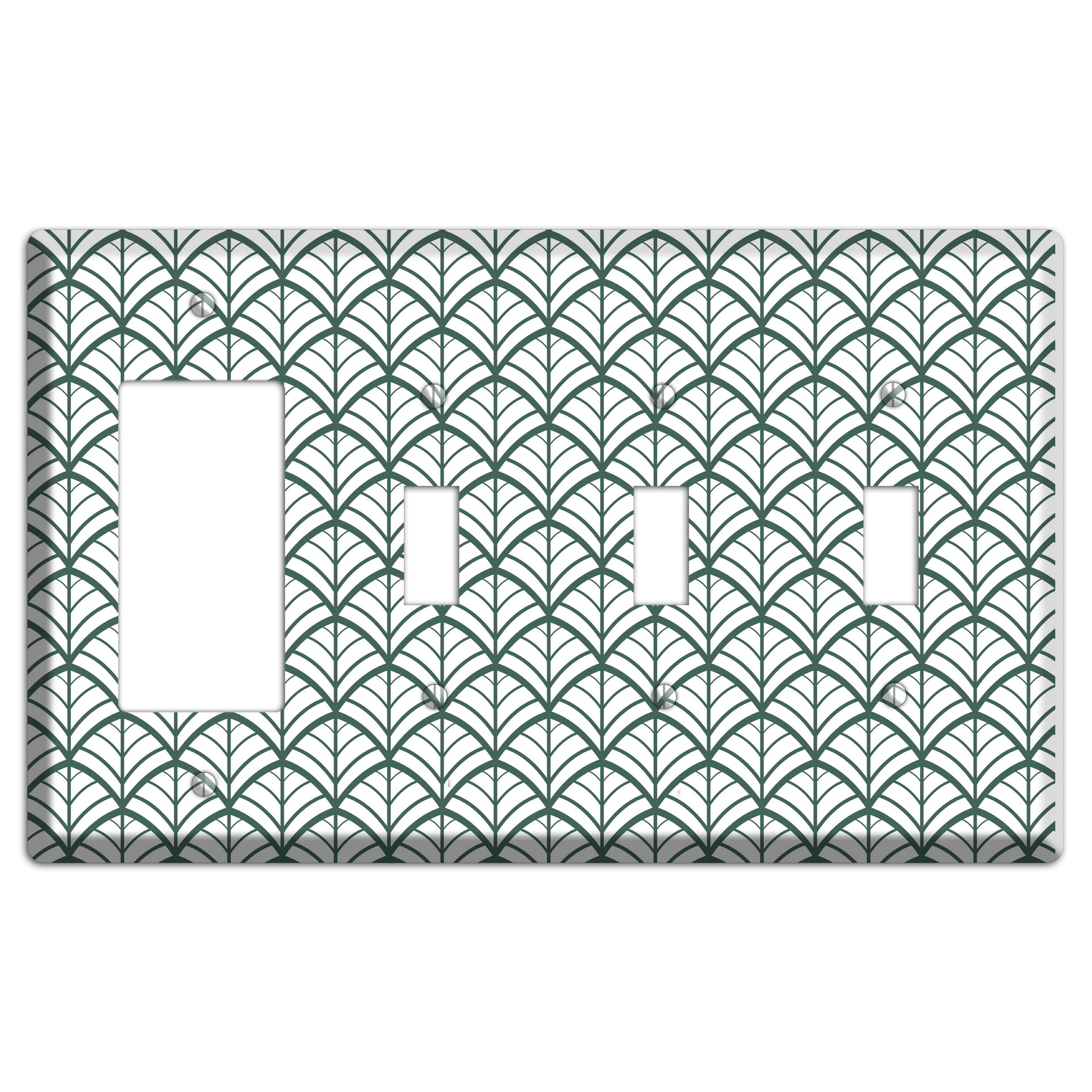 Leaves Style U Rocker / 3 Toggle Wallplate