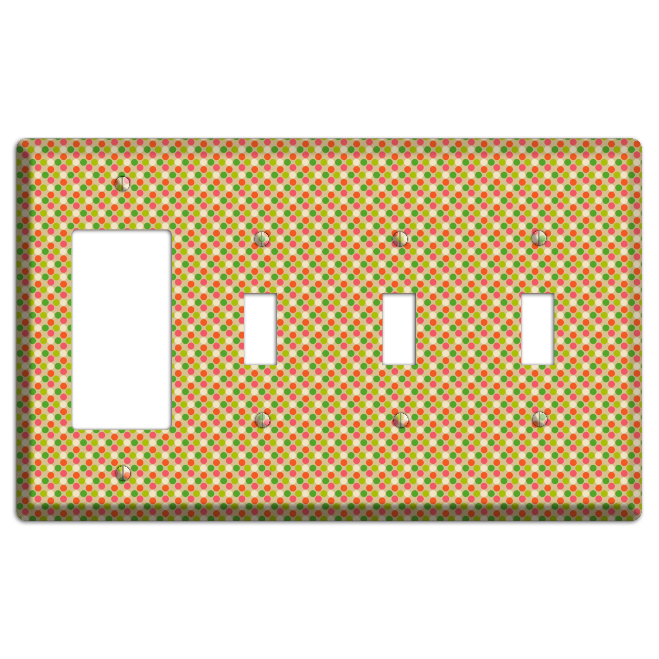 Yellow Plaid Rocker / 3 Toggle Wallplate