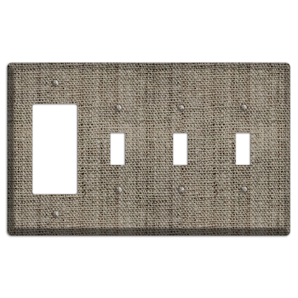 Makara Burlap Rocker / 3 Toggle Wallplate