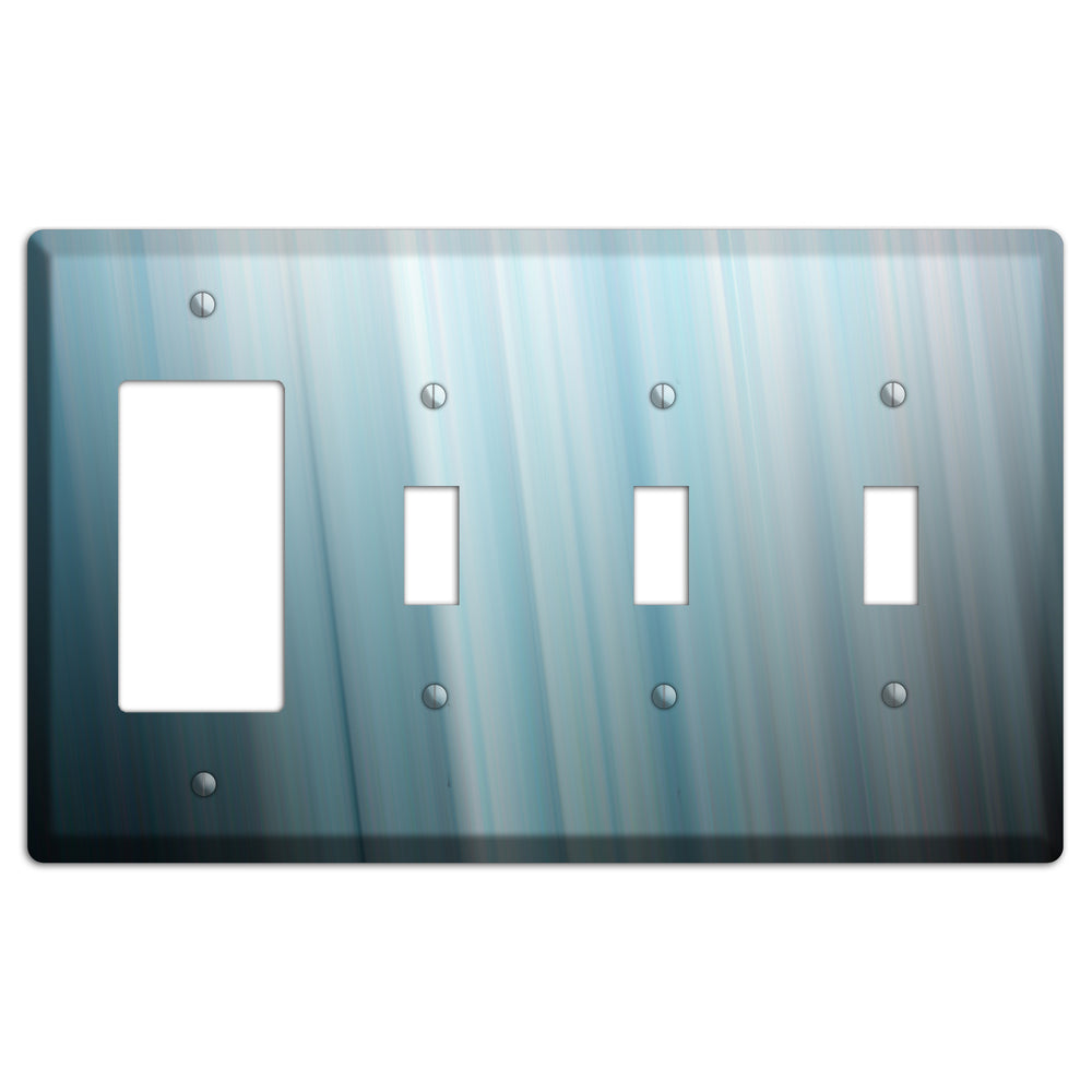 Dusty Blue Ray of Light Rocker / 3 Toggle Wallplate