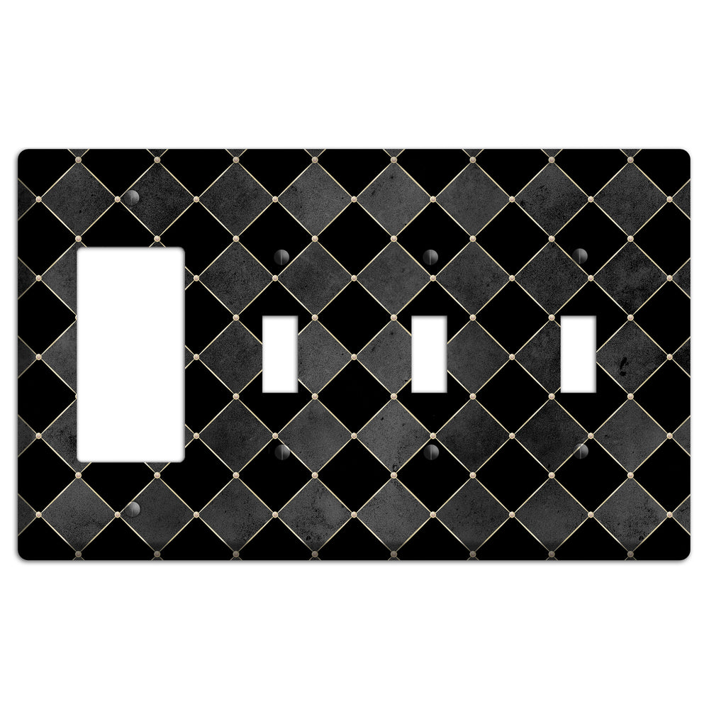 Edgar Allen Poe Diamond Rocker / 3 Toggle Wallplate