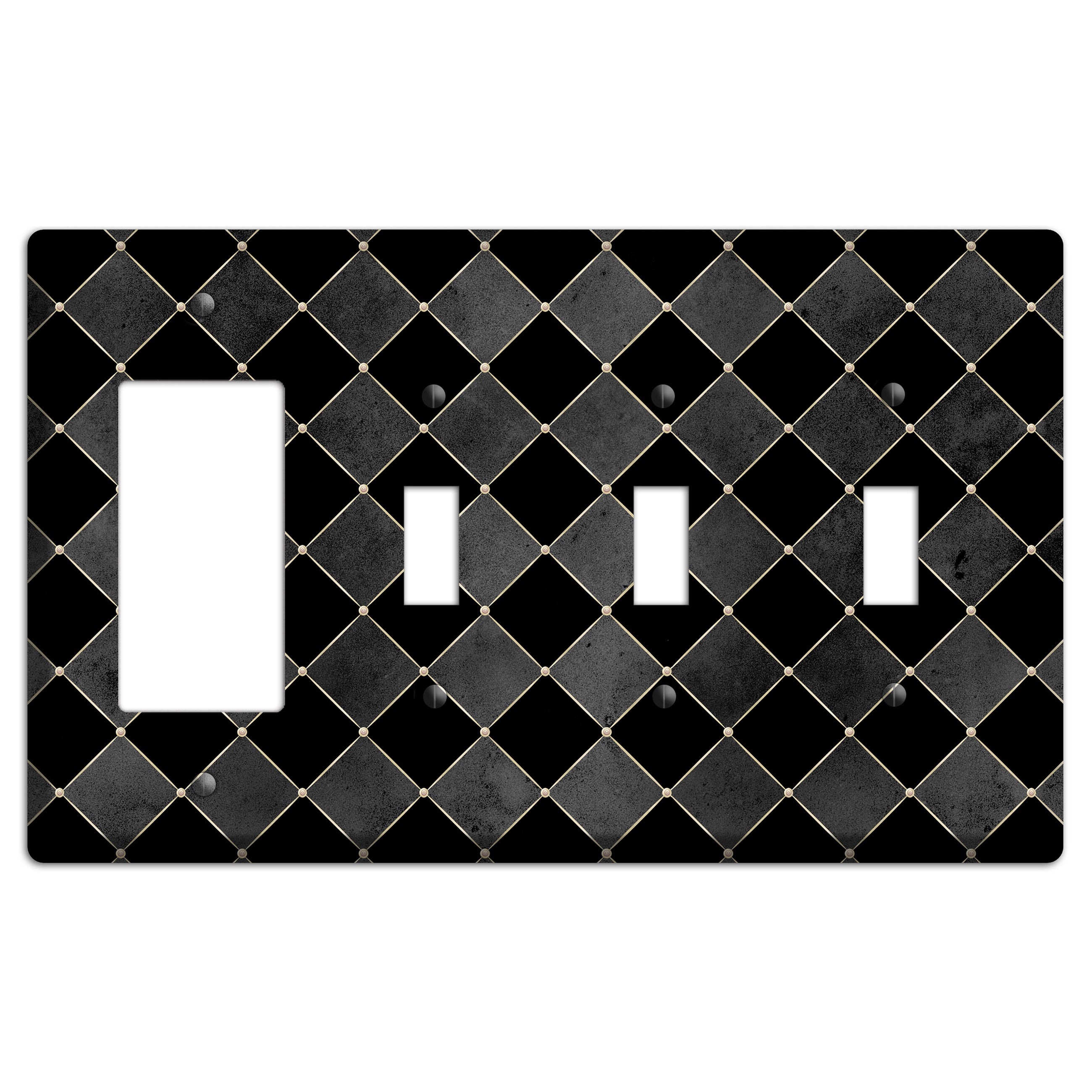 Edgar Allen Poe Diamond Rocker / 3 Toggle Wallplate