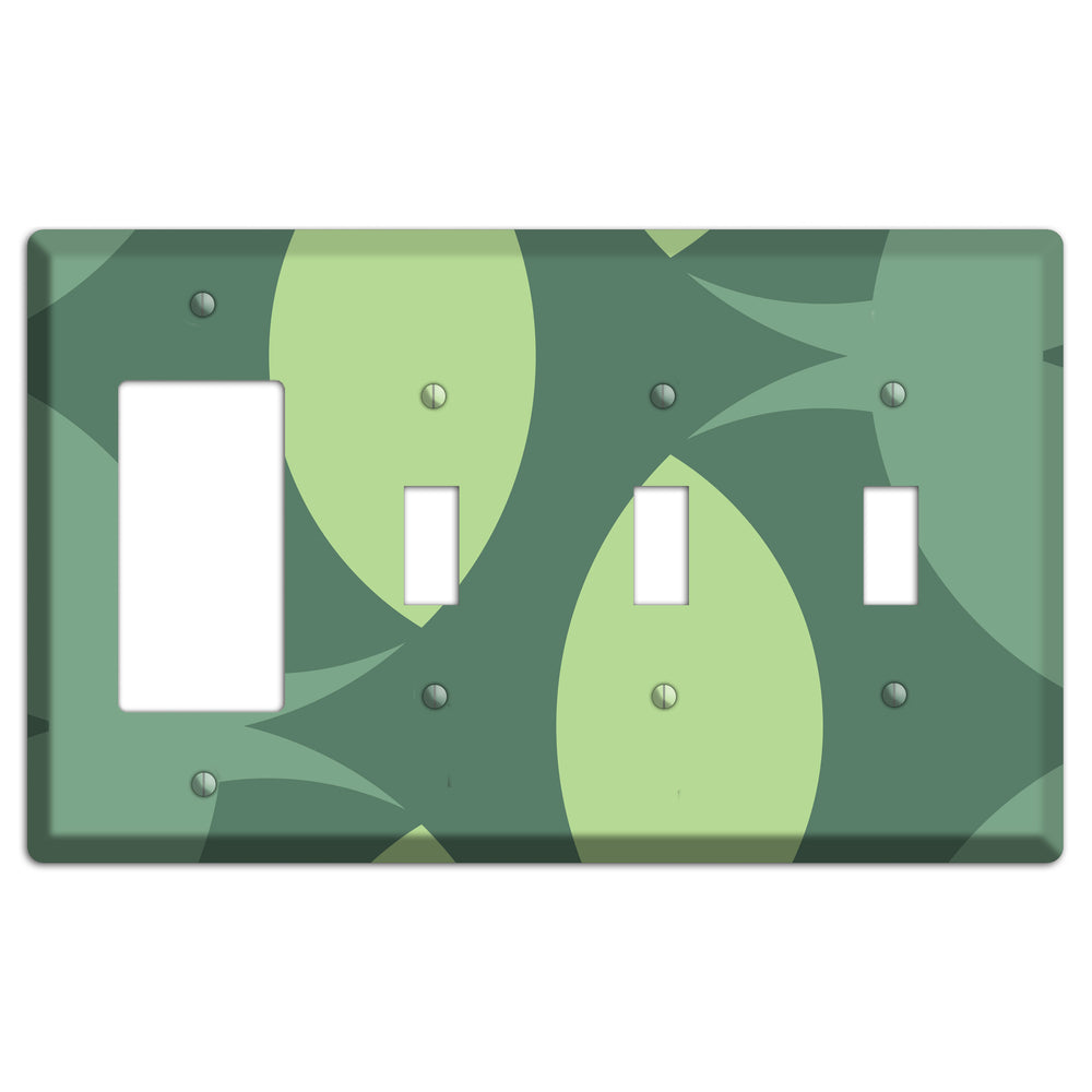 Green Abstract Rocker / 3 Toggle Wallplate