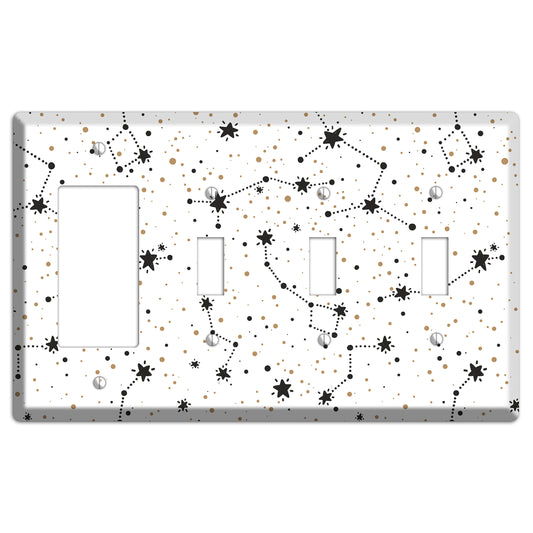 Constellations White Rocker / 3 Toggle Wallplate