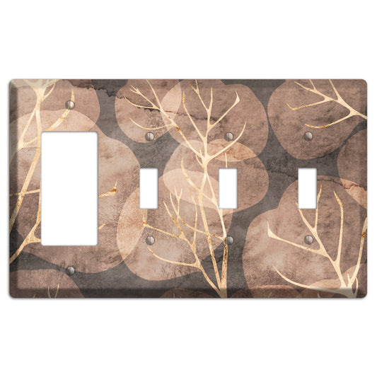 Autumn Leaves Rocker / 3 Toggle Wallplate