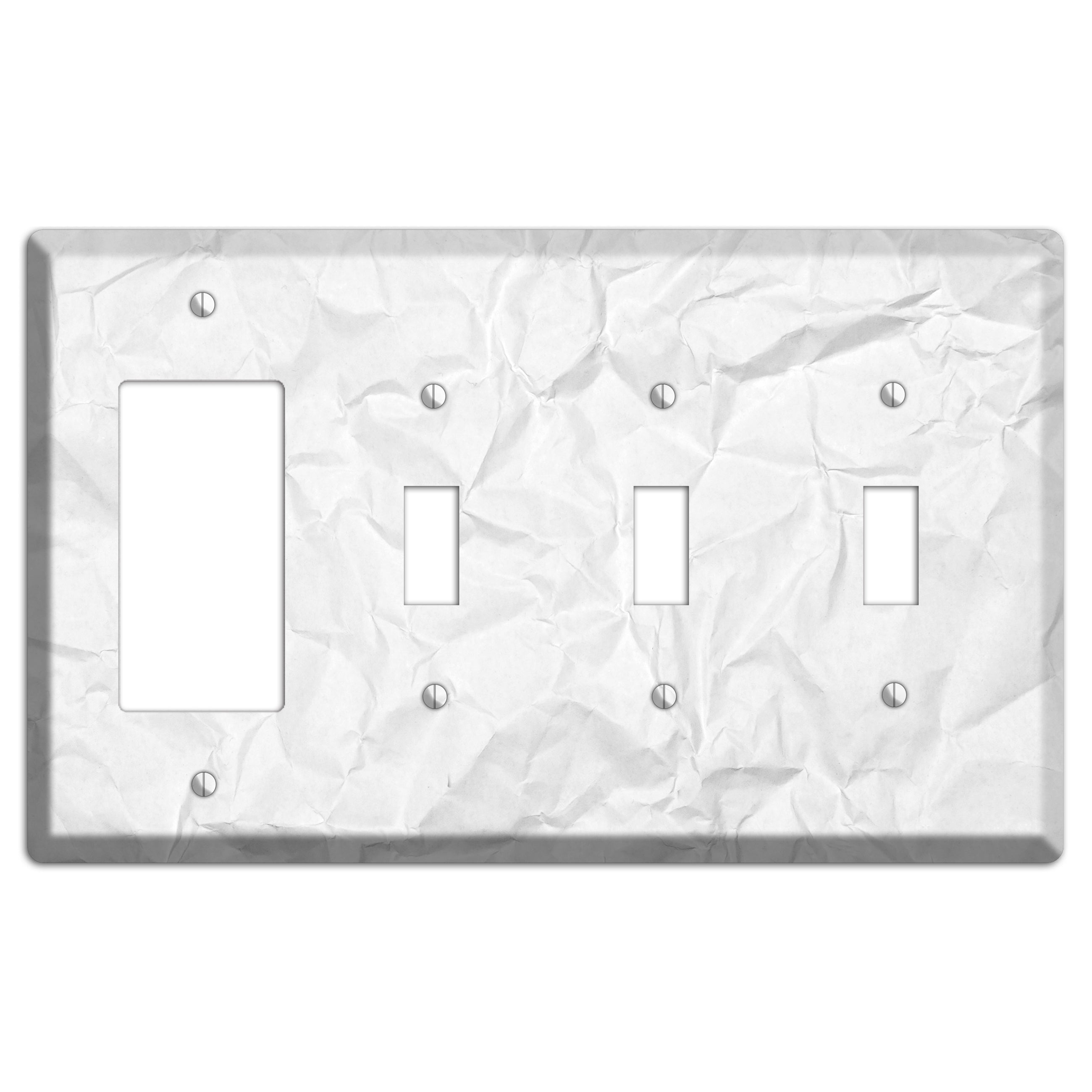 Concrete Crinkled Paper Rocker / 3 Toggle Wallplate