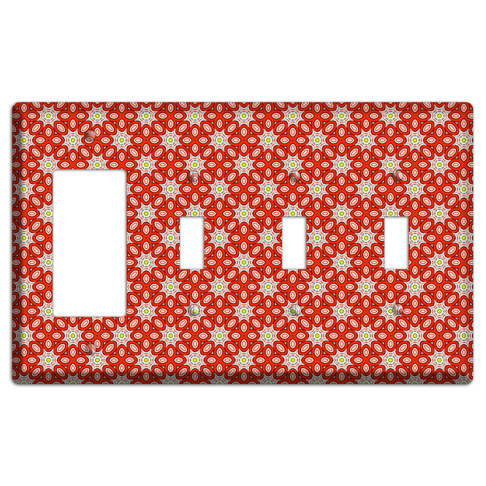 Red Foulard 2 Rocker / 3 Toggle Wallplate