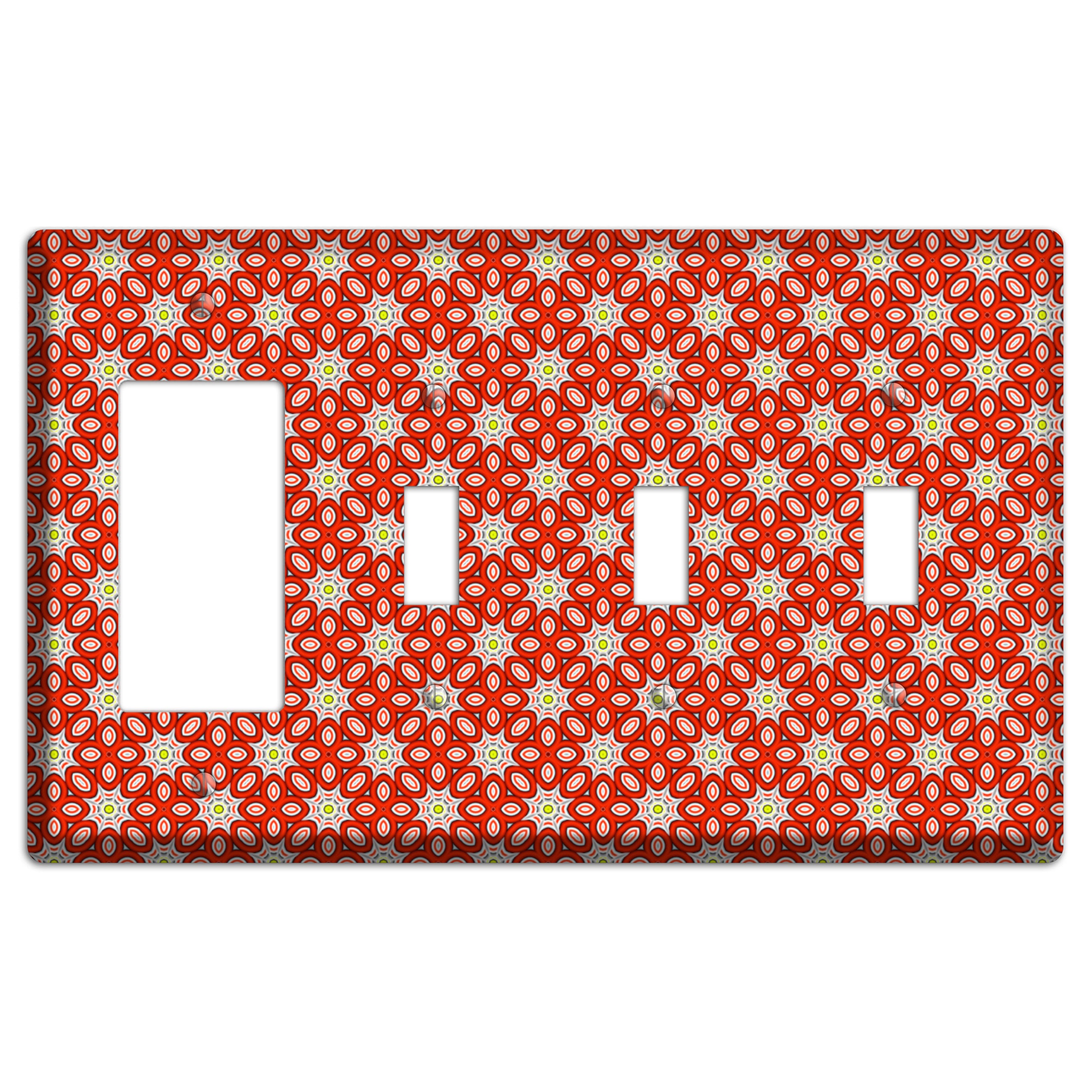 Red Foulard 2 Rocker / 3 Toggle Wallplate