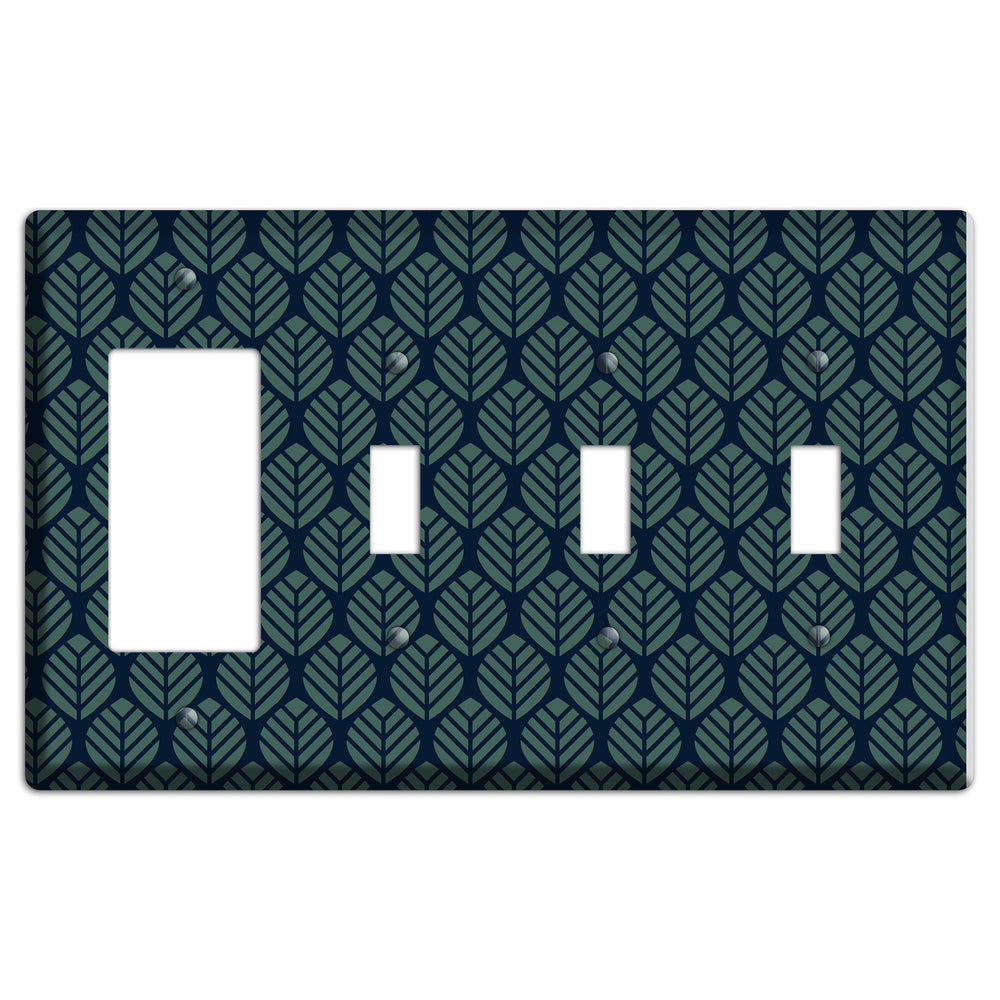 Leaves Style T Rocker / 3 Toggle Wallplate