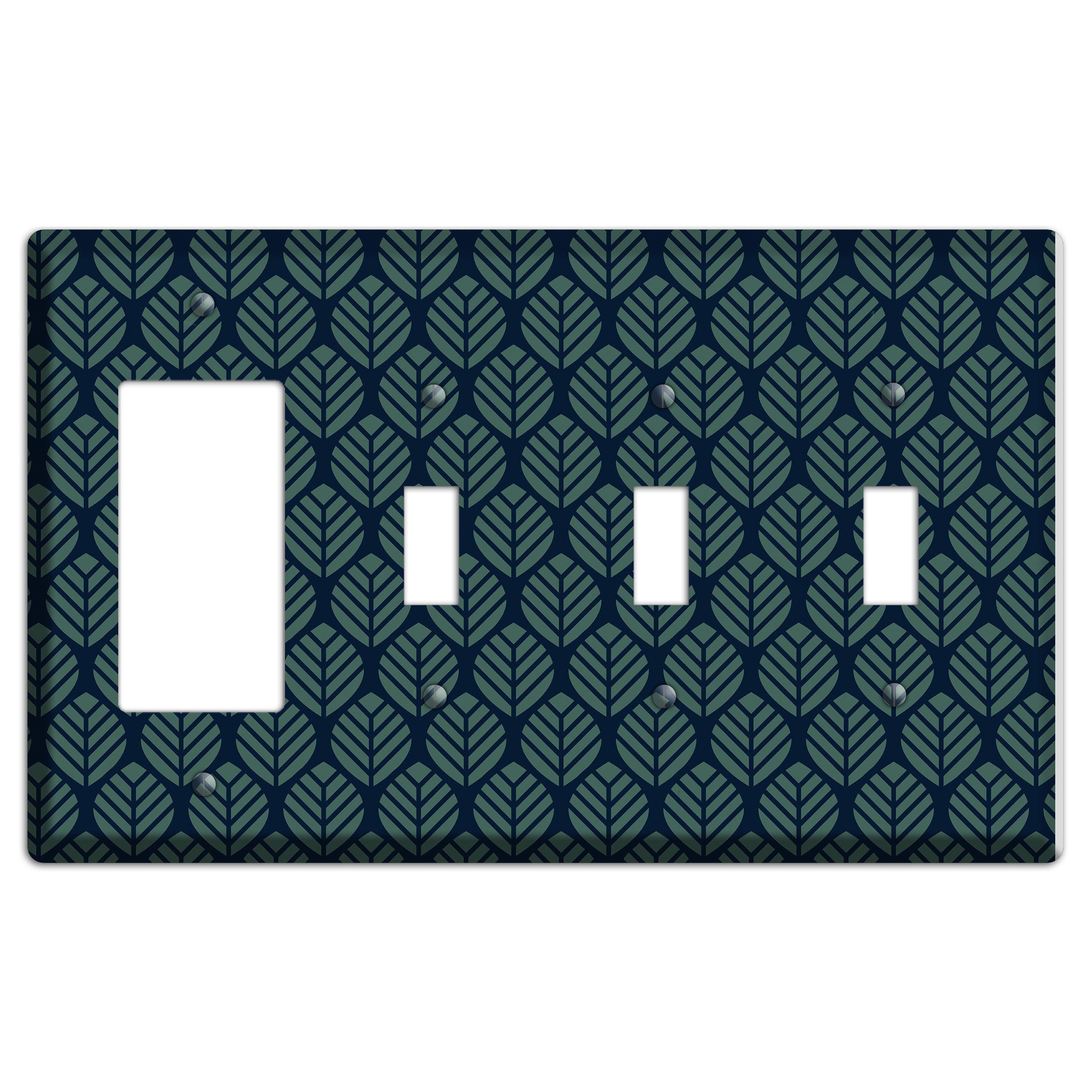 Leaves Style T Rocker / 3 Toggle Wallplate
