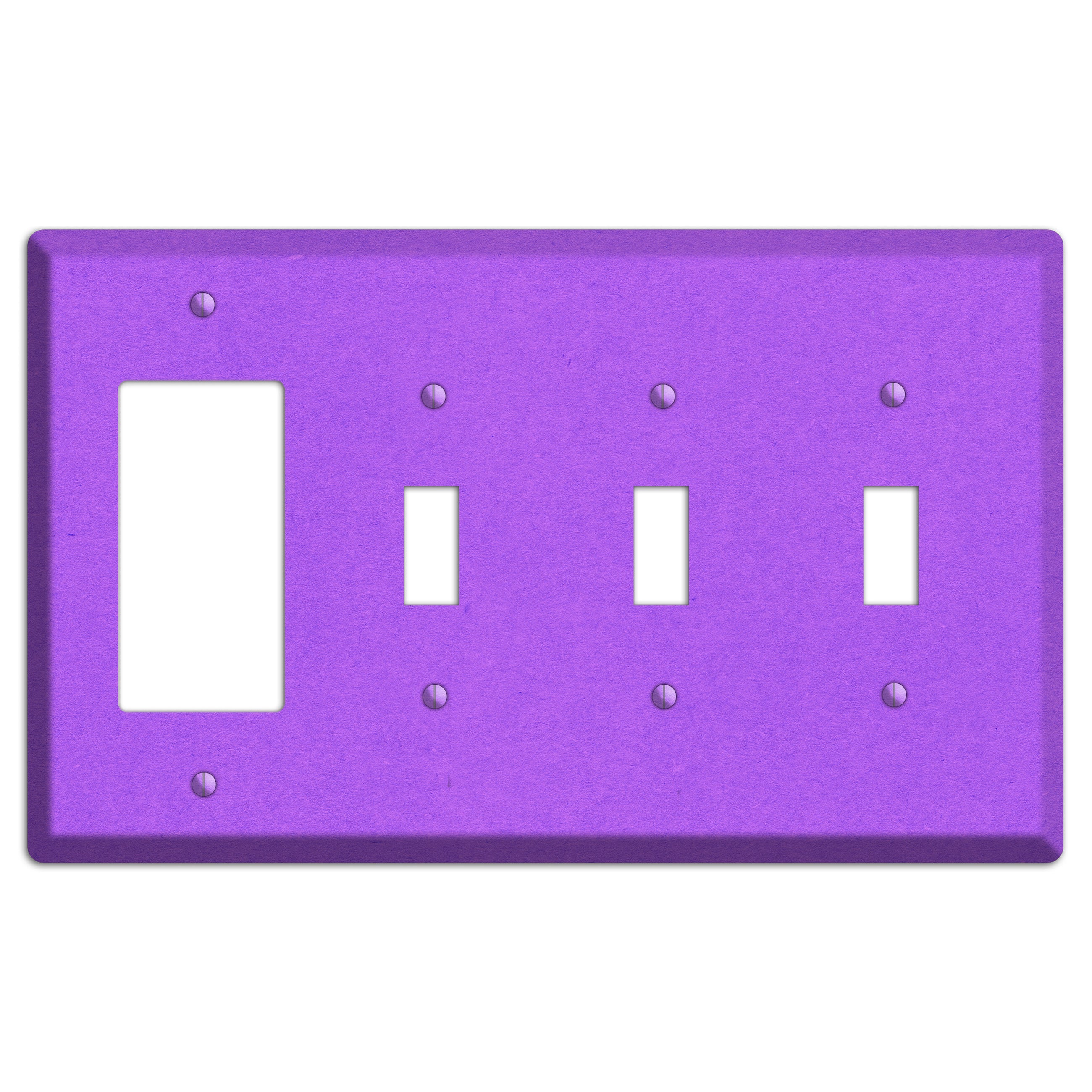 Dark Orchid Kraft Rocker / 3 Toggle Wallplate