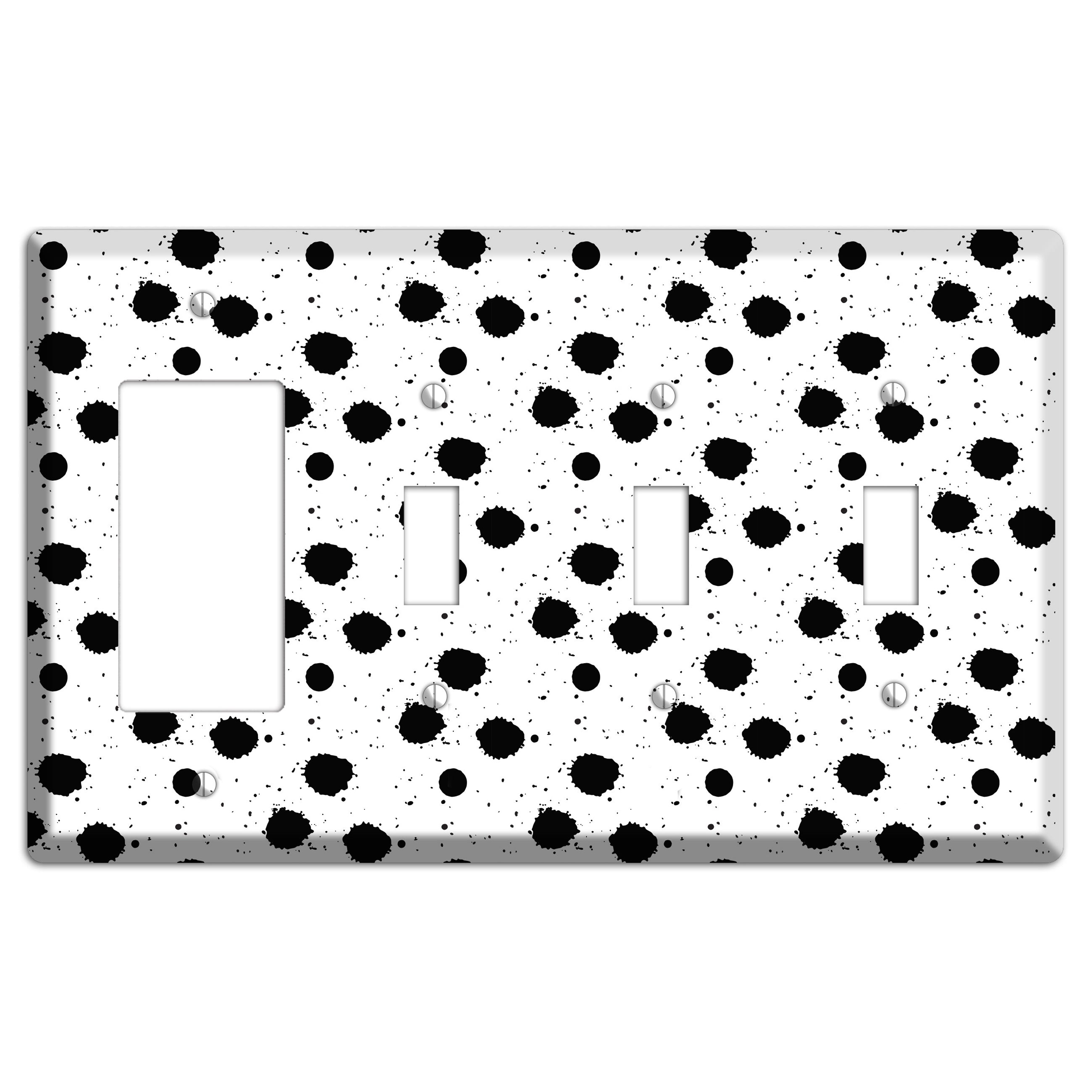 Ink Drops 4 Rocker / 3 Toggle Wallplate