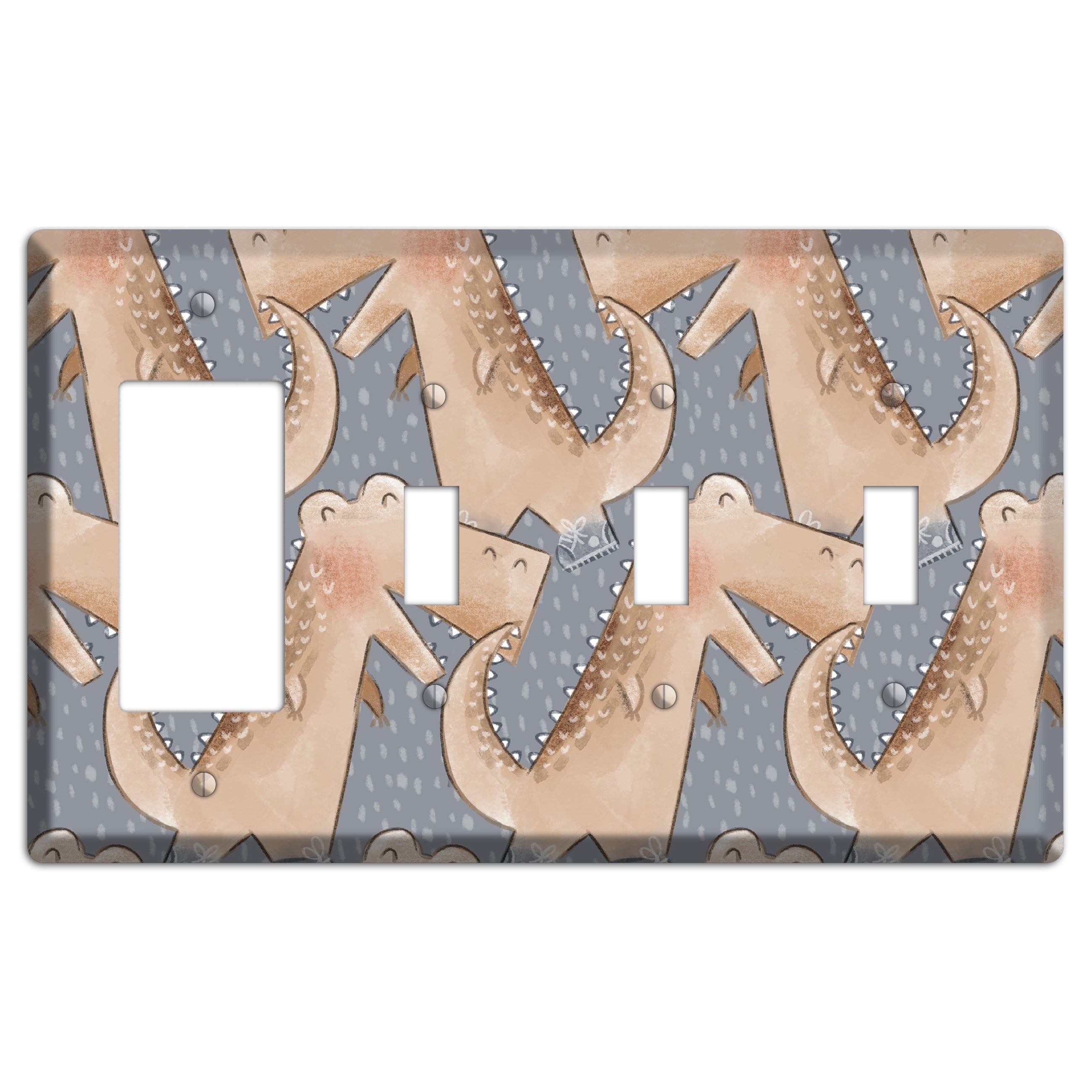 Alligator March Rocker / 3 Toggle Wallplate