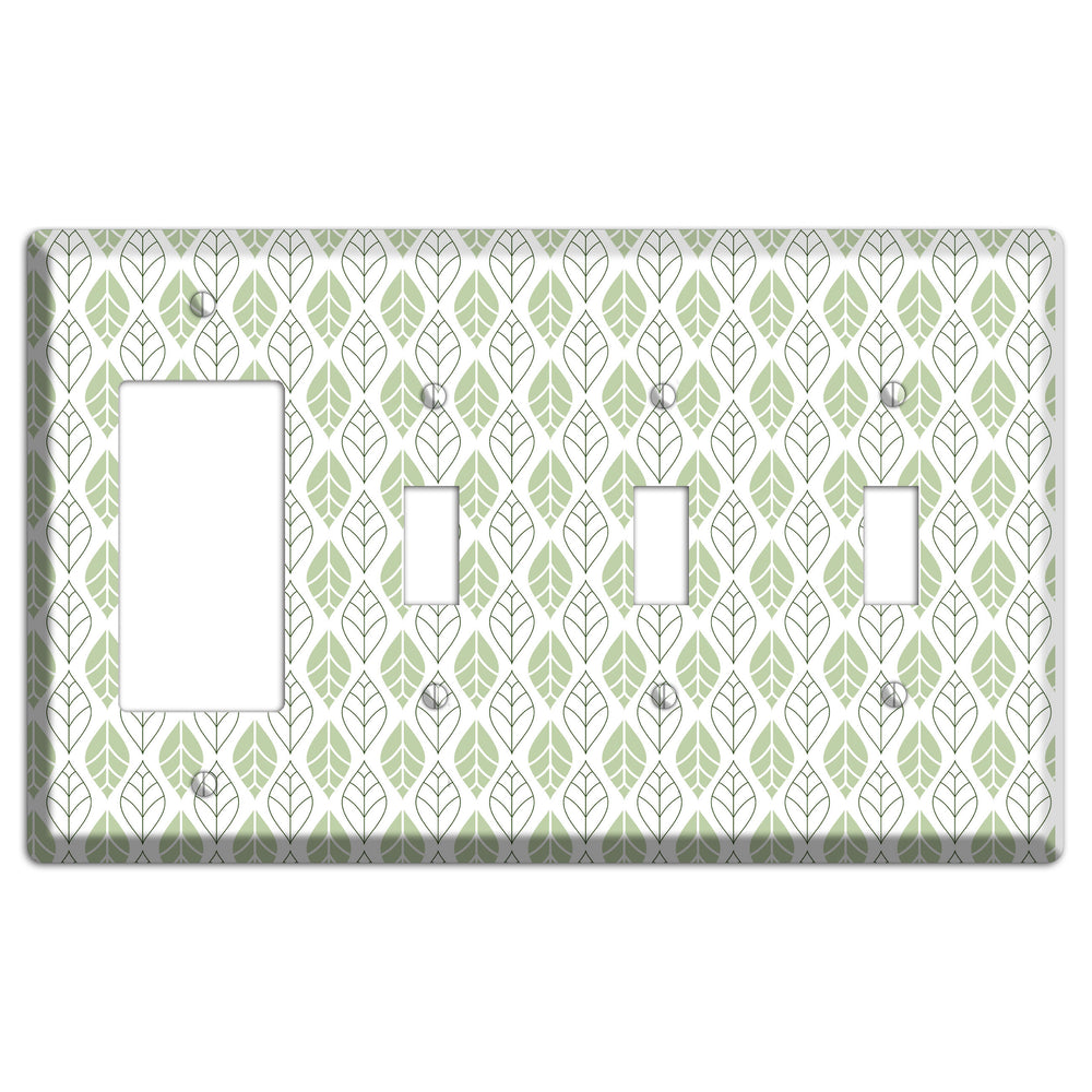 Leaves Style W Rocker / 3 Toggle Wallplate