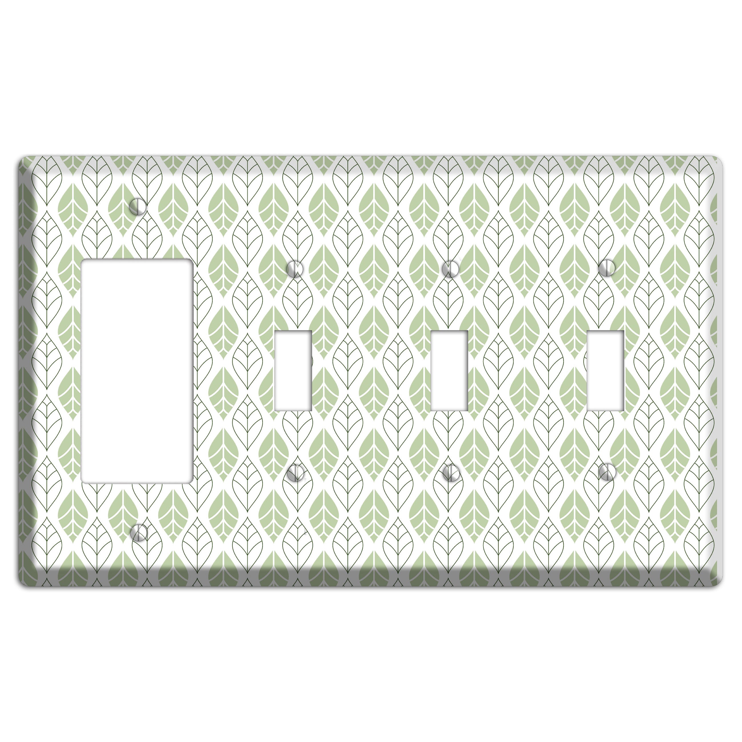 Leaves Style W Rocker / 3 Toggle Wallplate