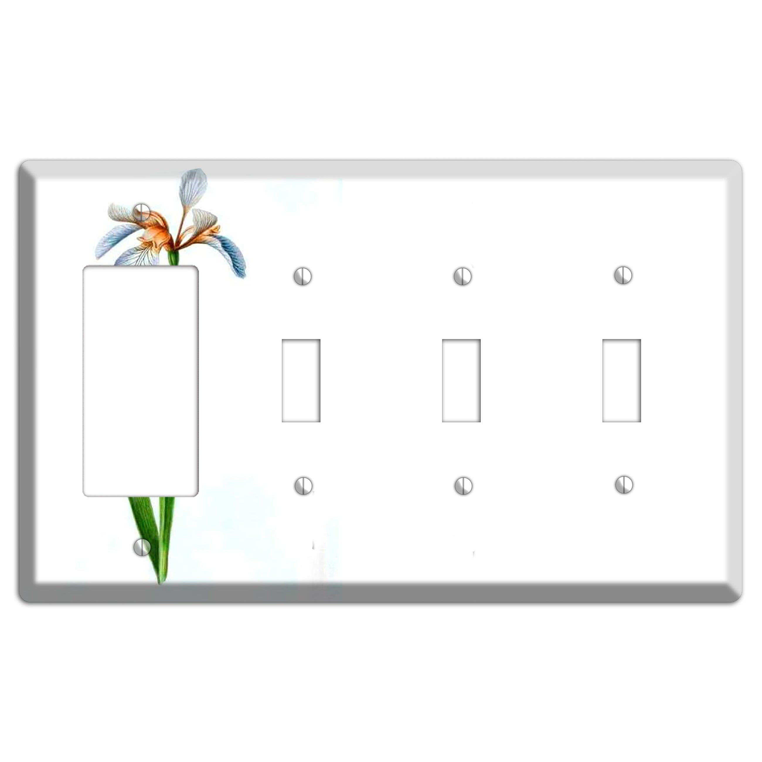White Iris 2 Rocker / 3 Toggle Wallplate