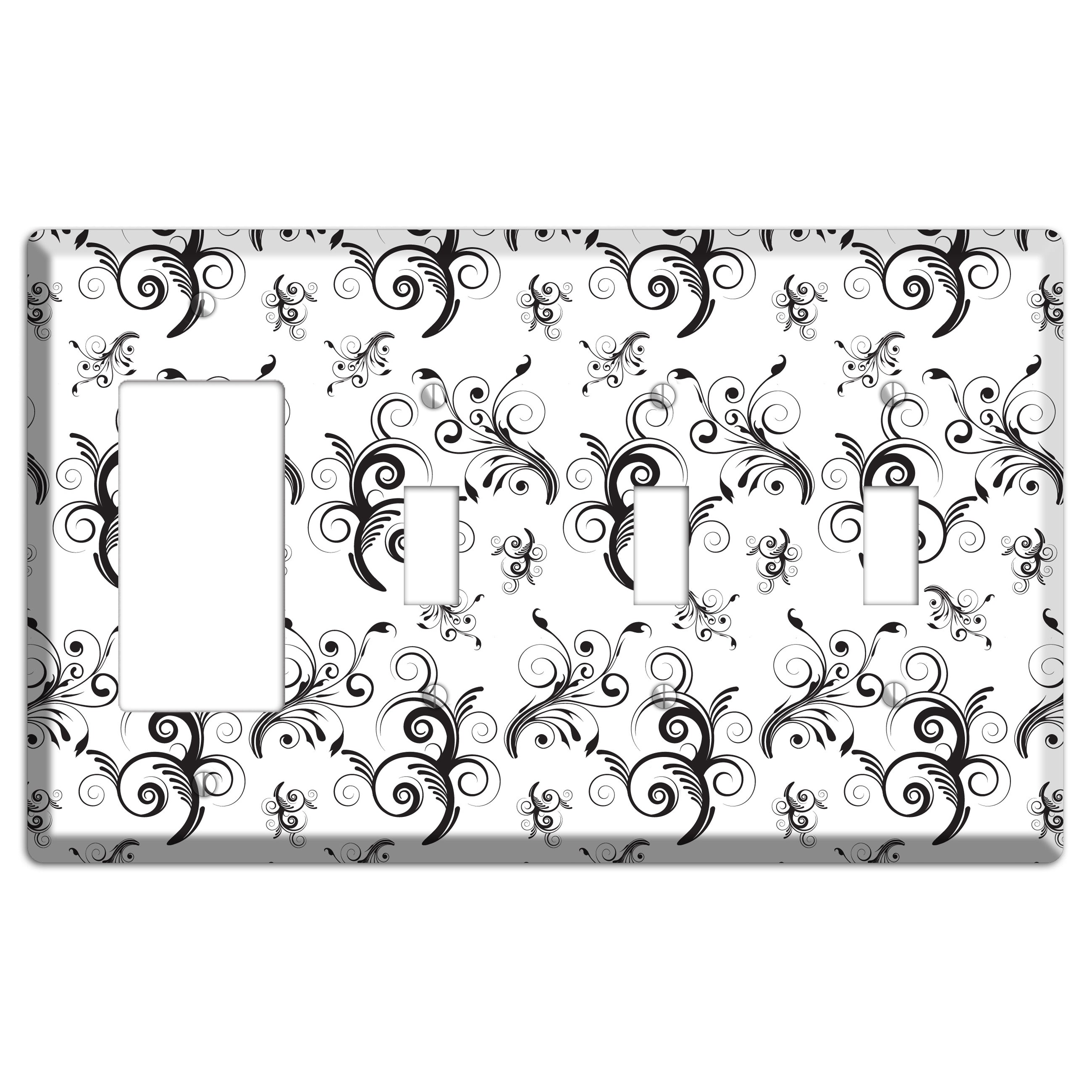 Scrolled Toile Rocker / 3 Toggle Wallplate