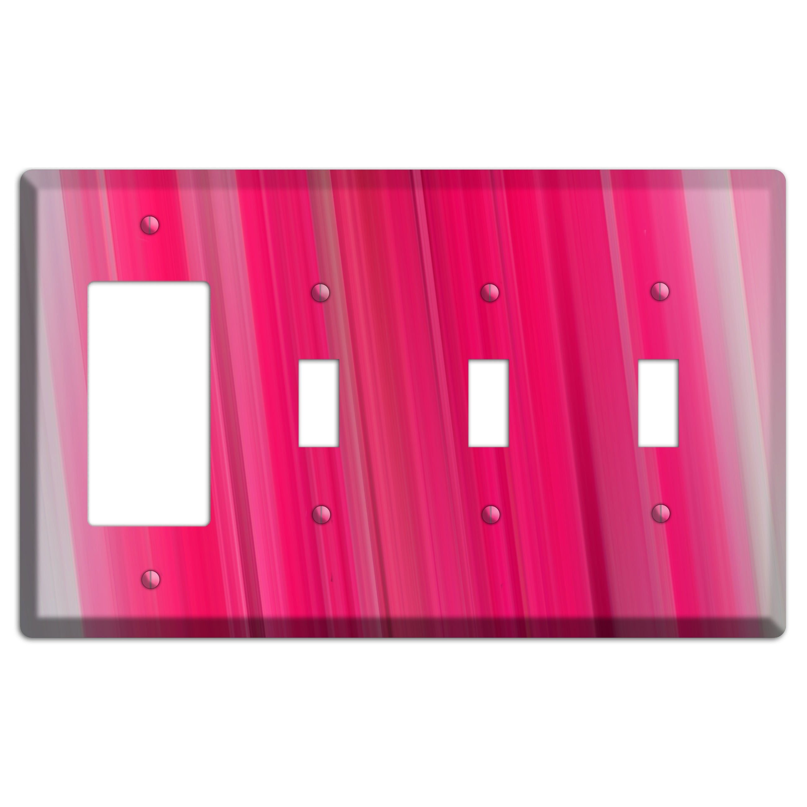 Pink Ray of Light Rocker / 3 Toggle Wallplate