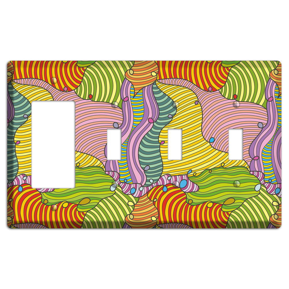 Retro Flourish 5 Rocker / 3 Toggle Wallplate
