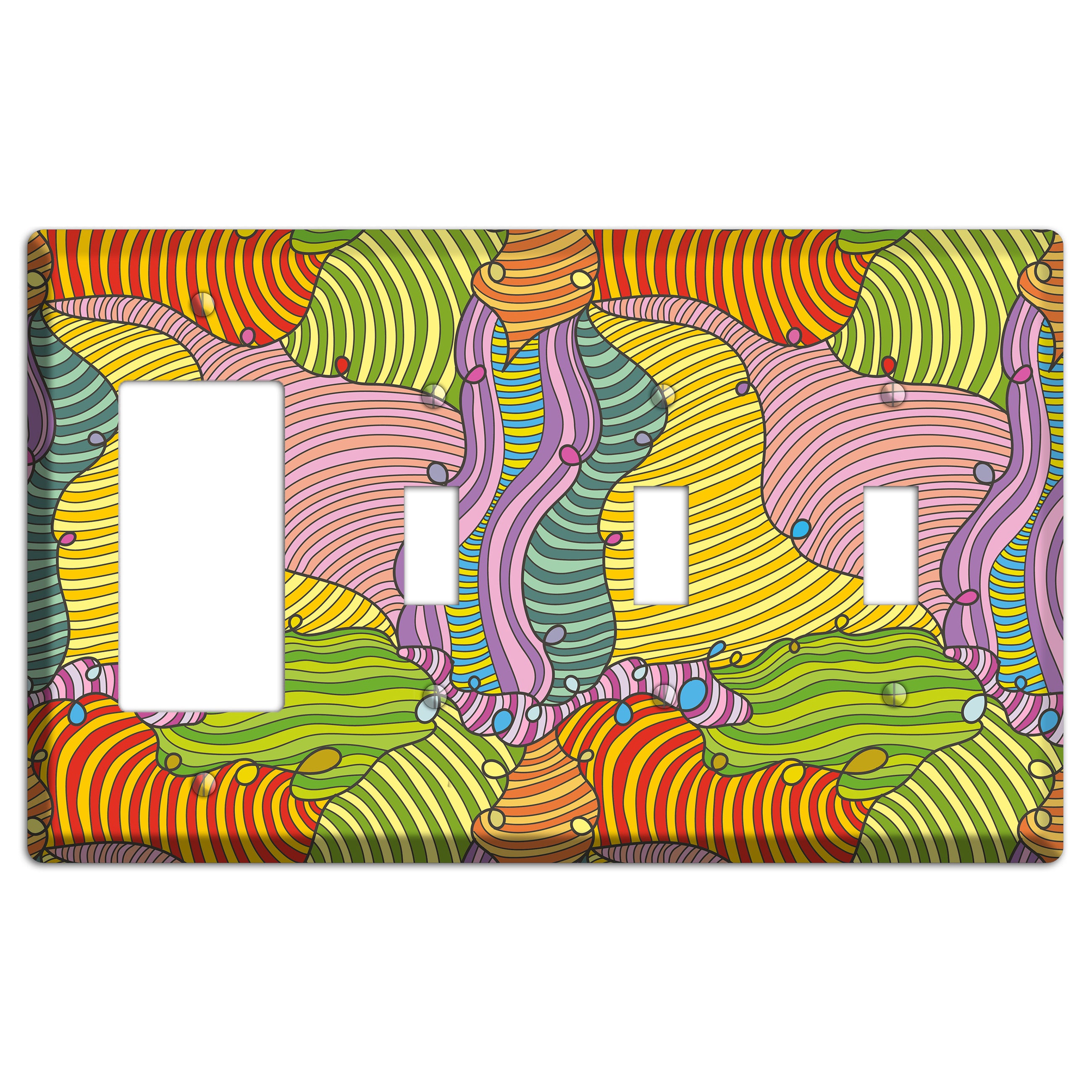 Retro Flourish 5 Rocker / 3 Toggle Wallplate
