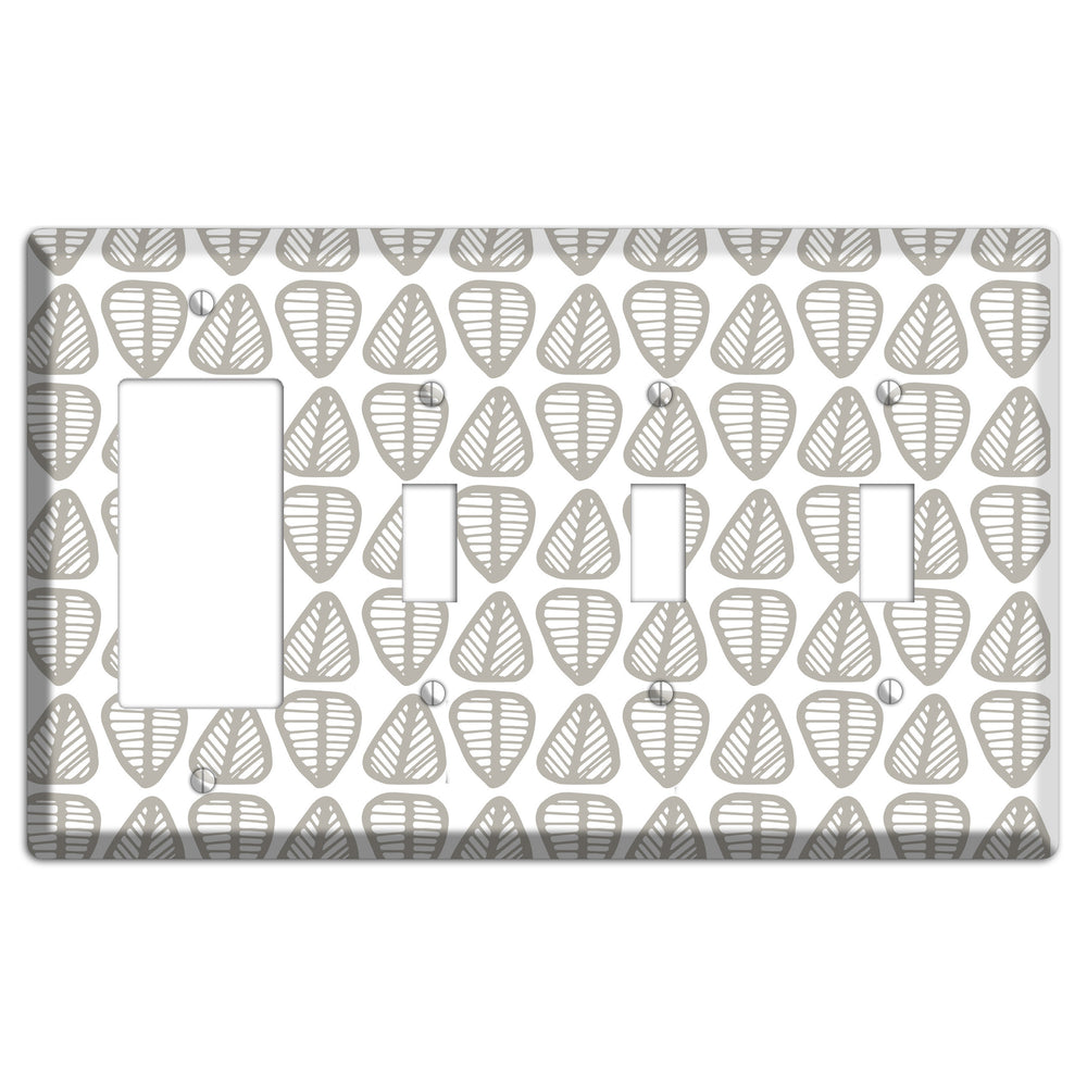 Simple Scandanavian Style B Rocker / 3 Toggle Wallplate