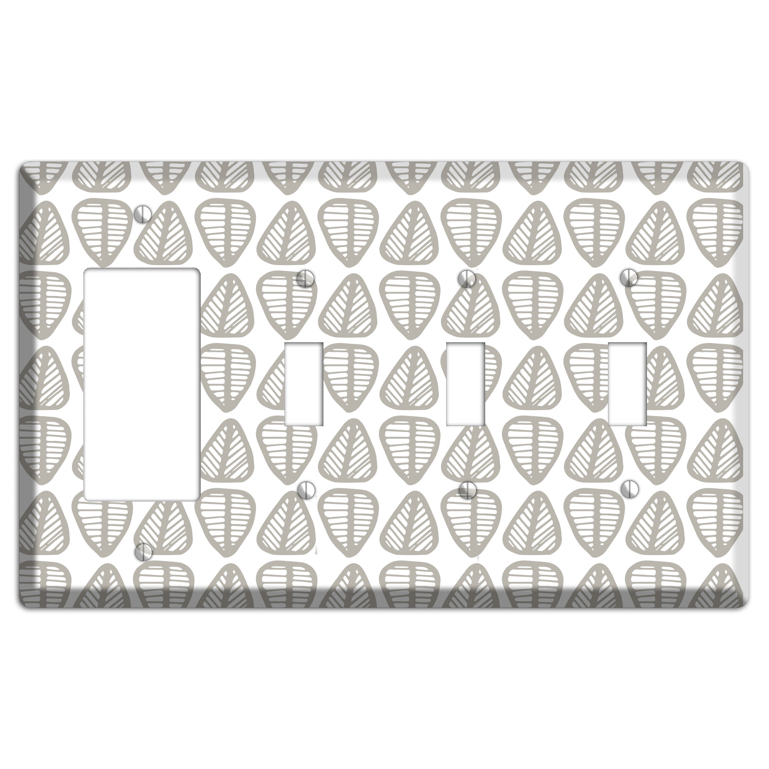 Simple Scandanavian Style B Rocker / 3 Toggle Wallplate