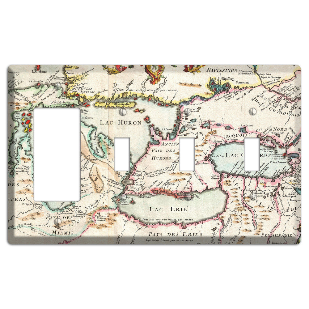 Lake Michigan Rocker / 3 Toggle Wallplate