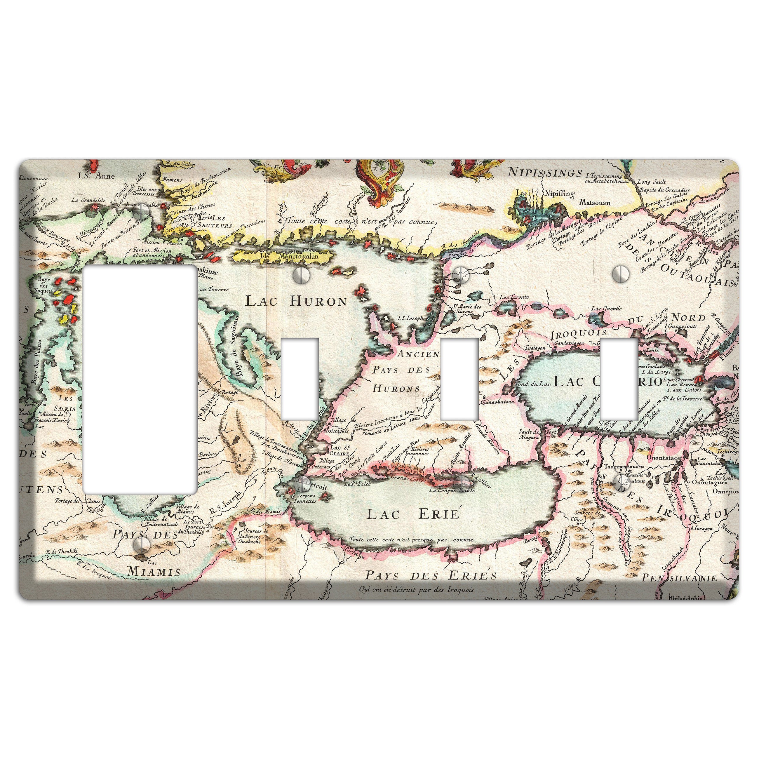 Lake Michigan Rocker / 3 Toggle Wallplate