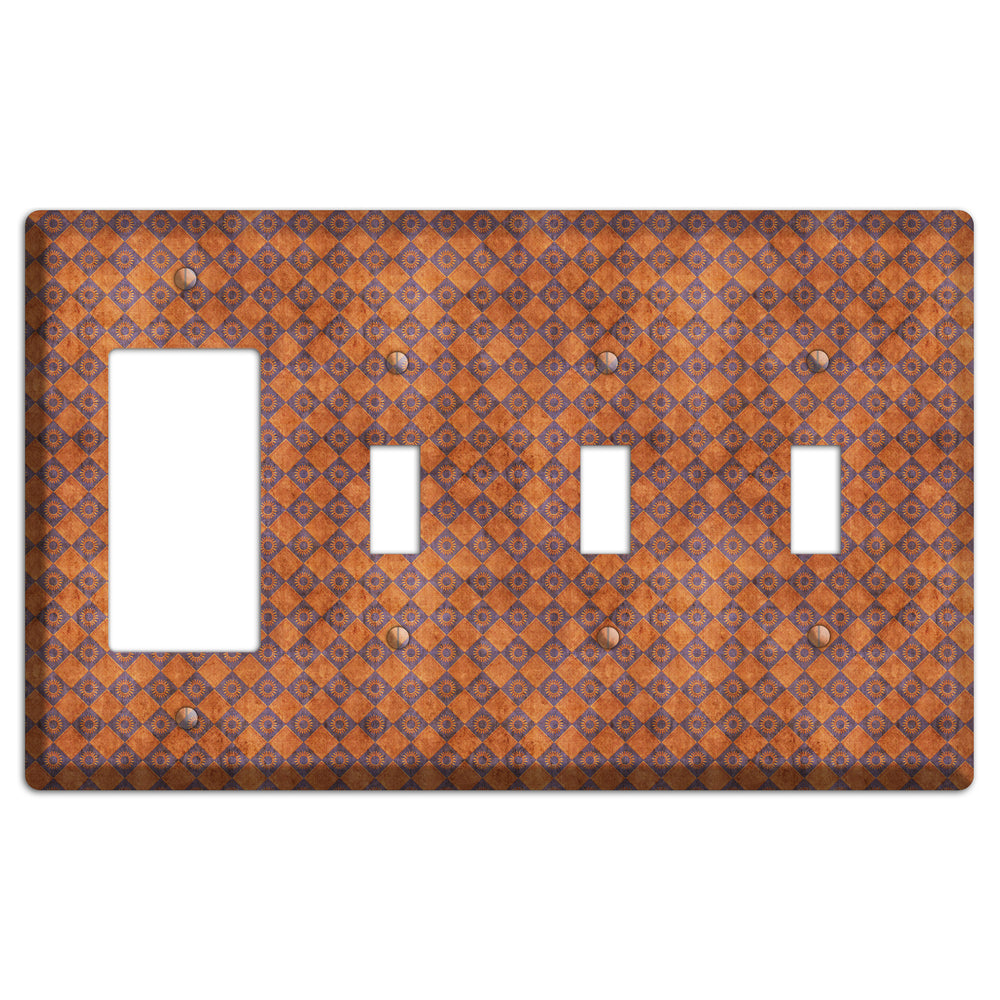 Red Diamond Circles 2 Rocker / 3 Toggle Wallplate